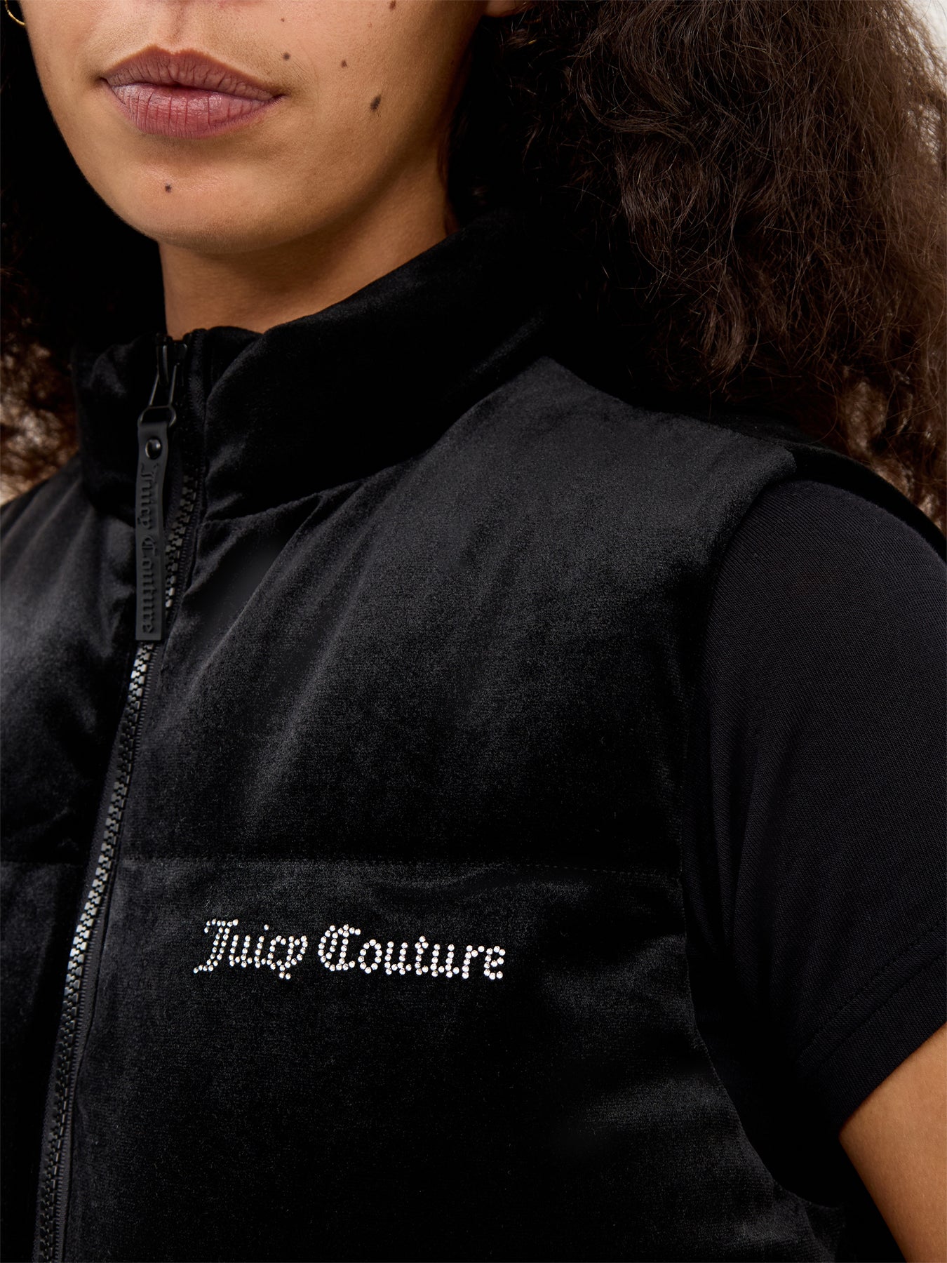 Velour Gilet Black