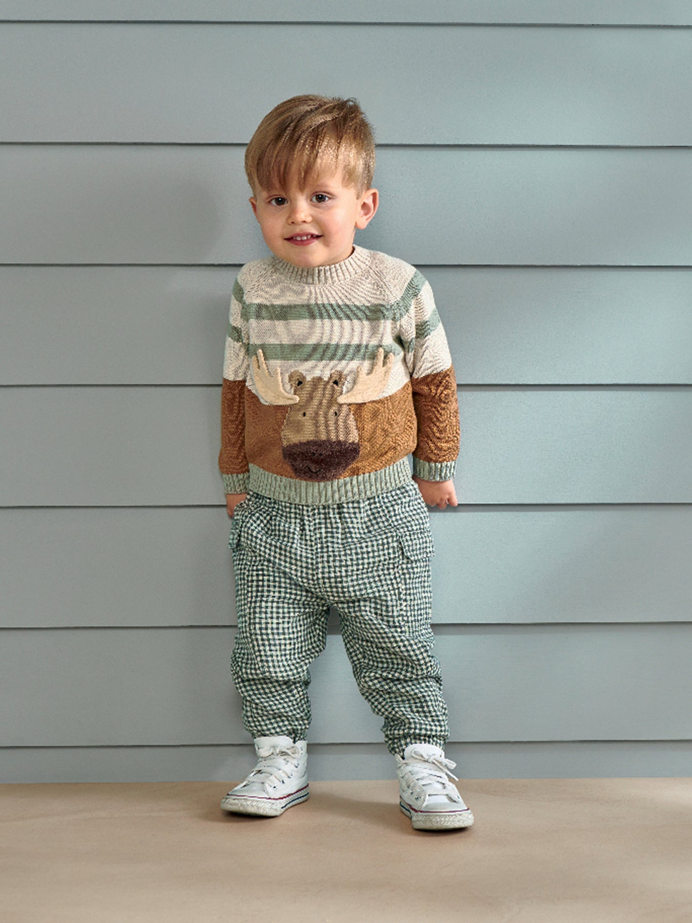 Brown Moose Character Knitwear Jumper With 3D Antlers