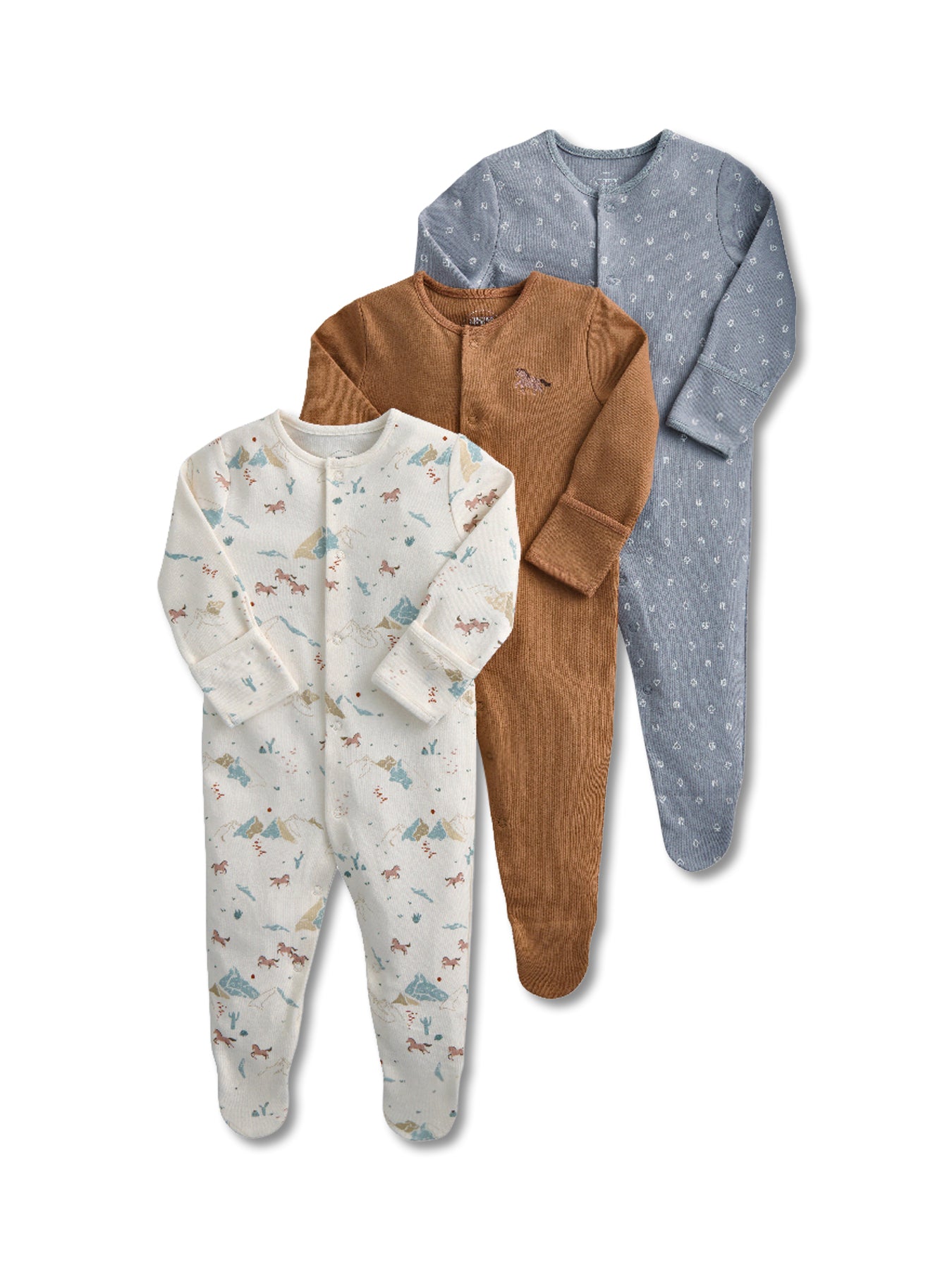 3 Pack Rodeo Sleepsuits Multi