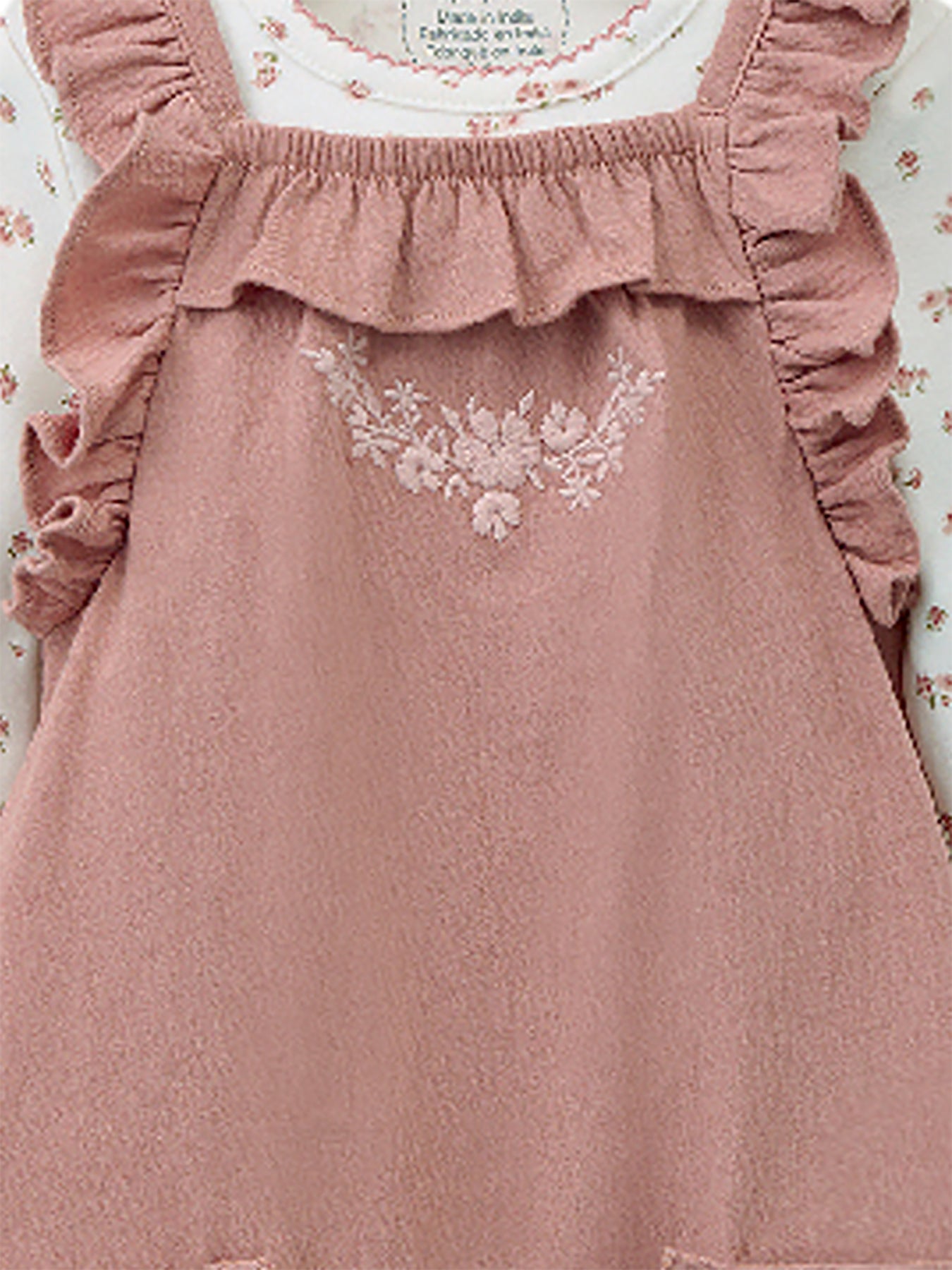 2PC Brown Dungaree & Bodysuit Set