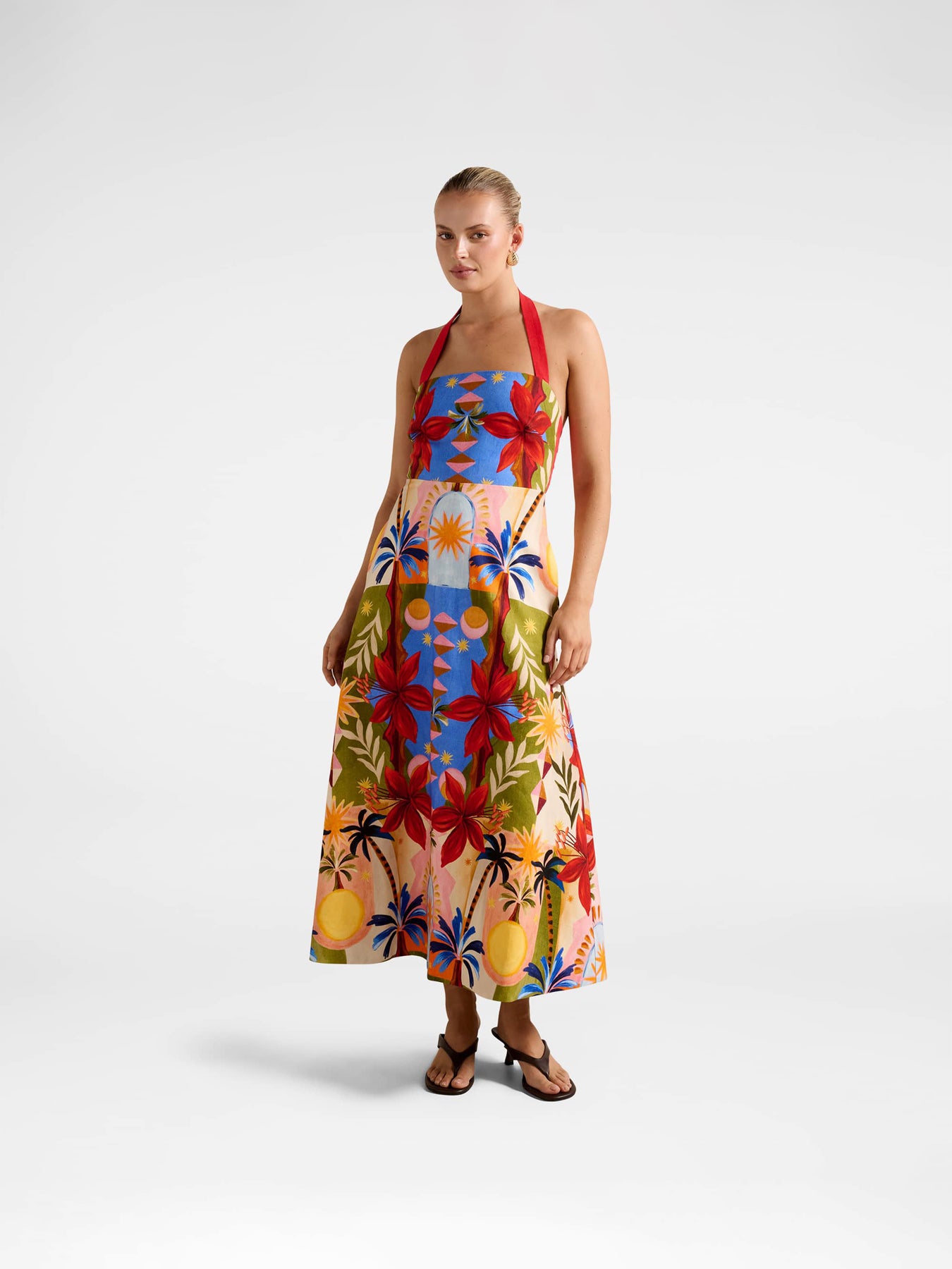 Romee Halter Neck Midi Dress