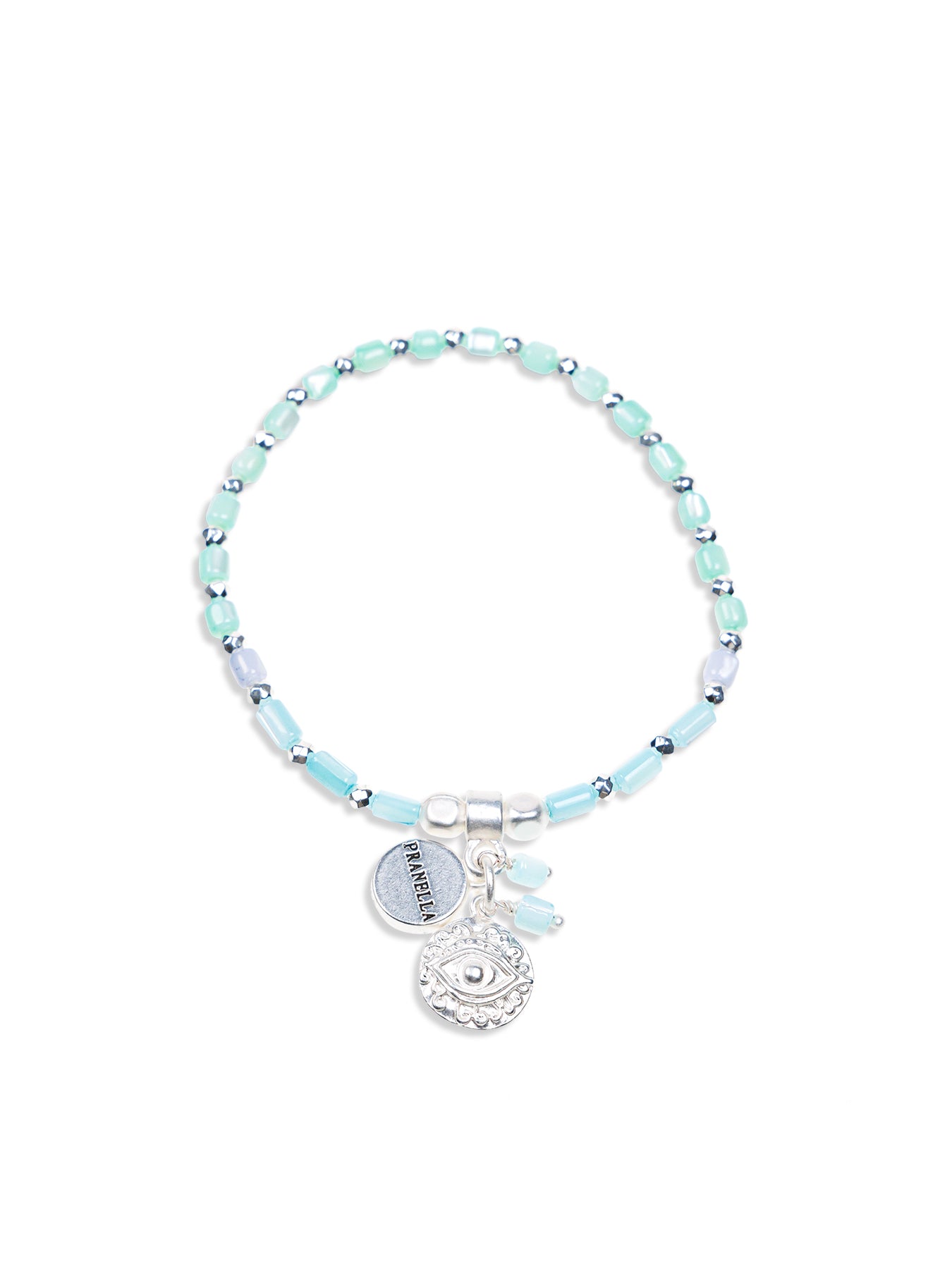 Sol White Silver Eye Bracelet
