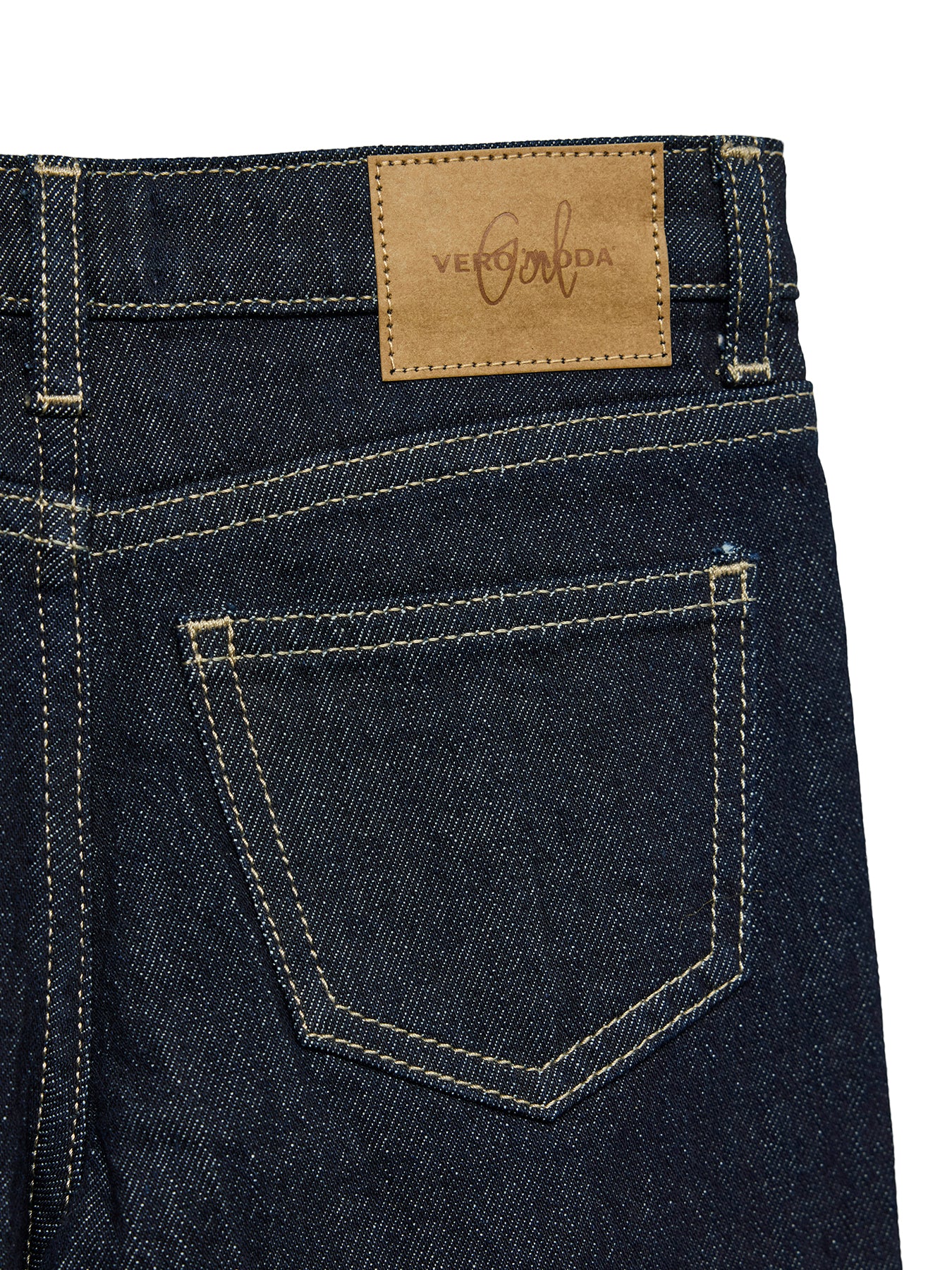 Tessa Wide Leg Denim Jeans Dark Blue Denim