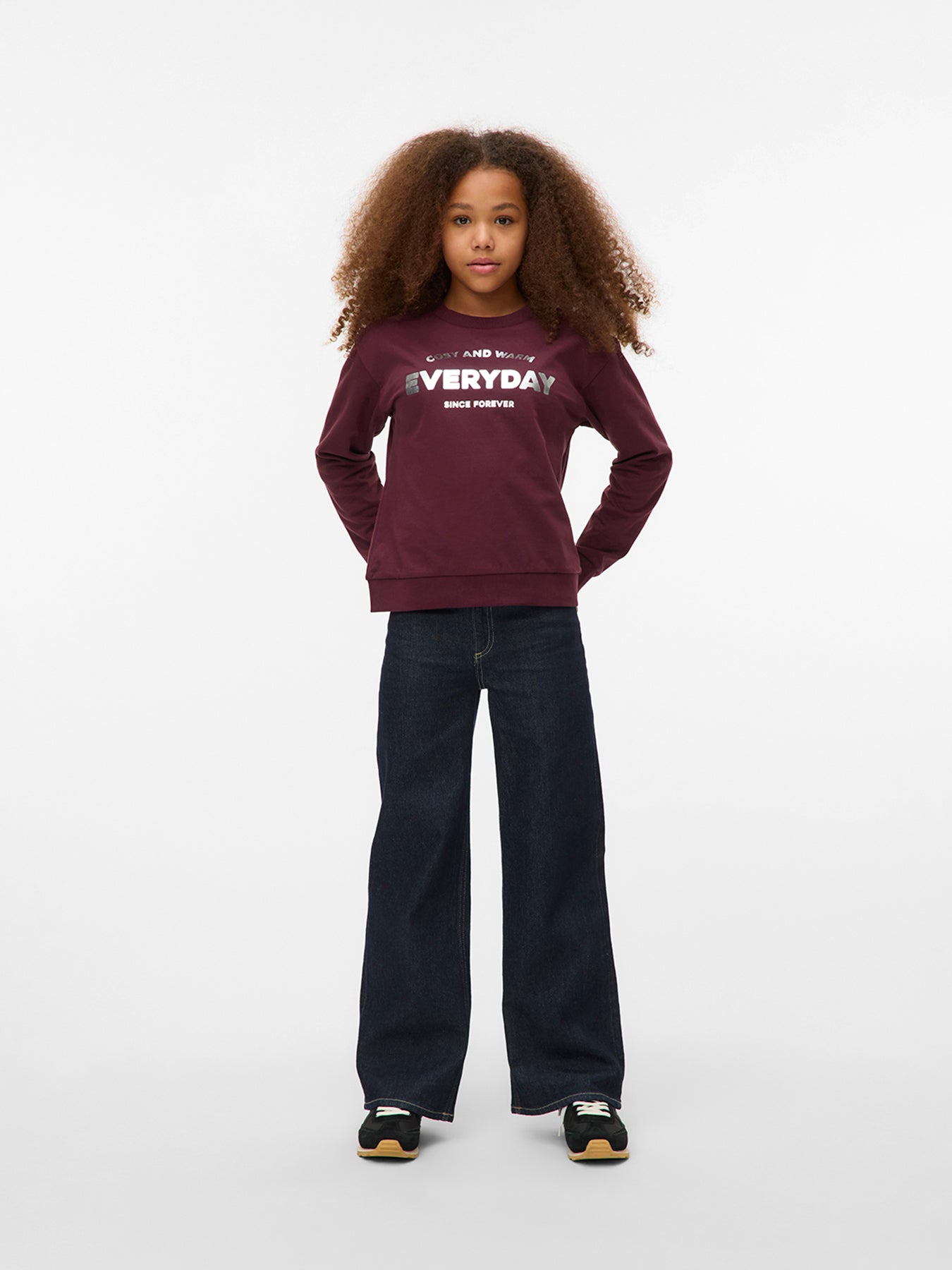 Tessa Wide Leg Denim Jeans Dark Blue Denim