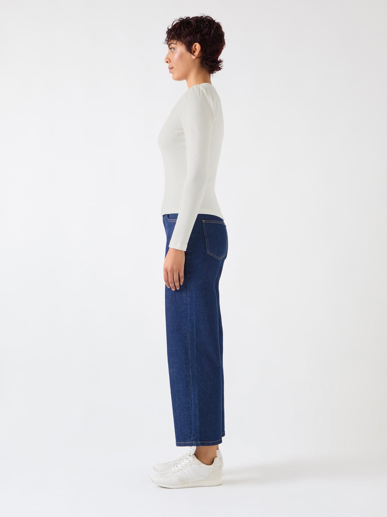 Carla Ivory Cotton Blend Henley Top