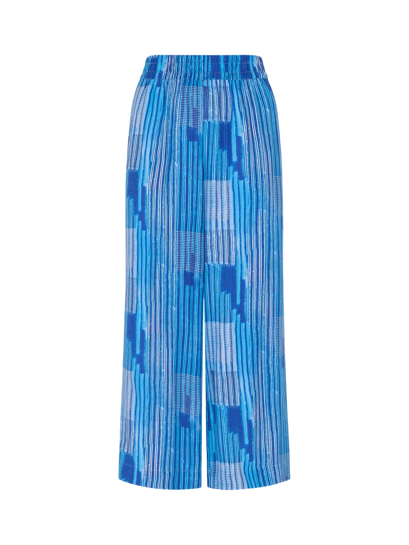 Blue/Multi Stripe Print Cropped Trouser