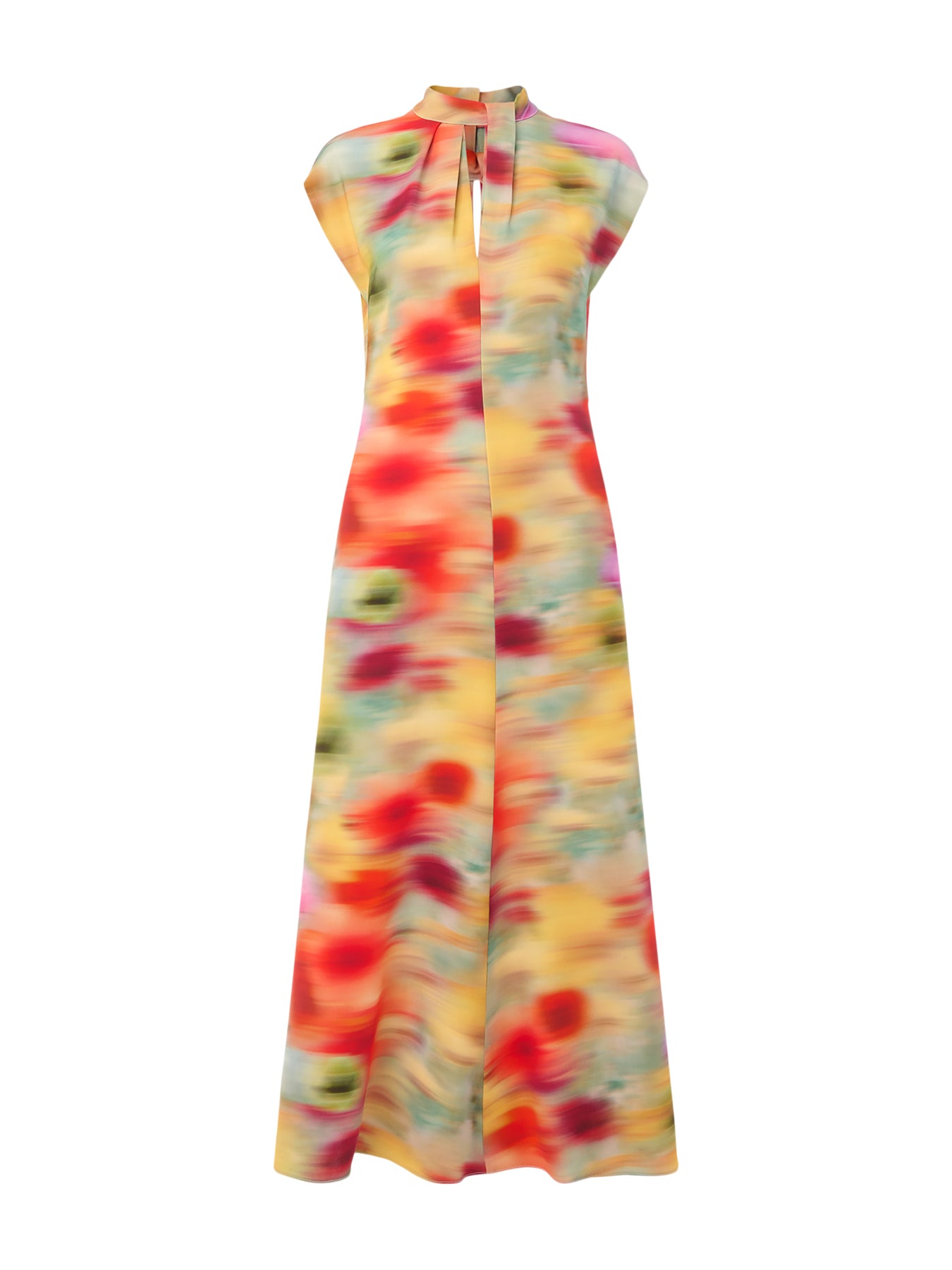 Multicolour Photographic Flower Midi Dress