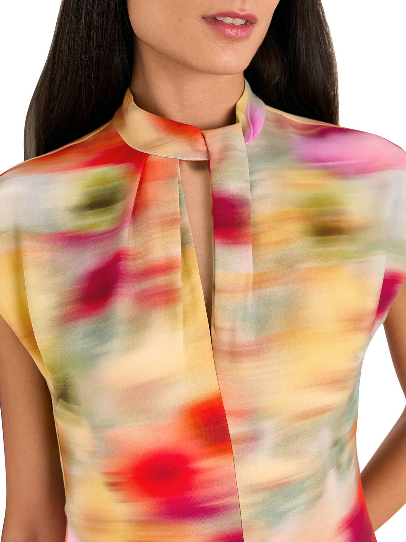 Multicolour Photographic Flower Midi Dress