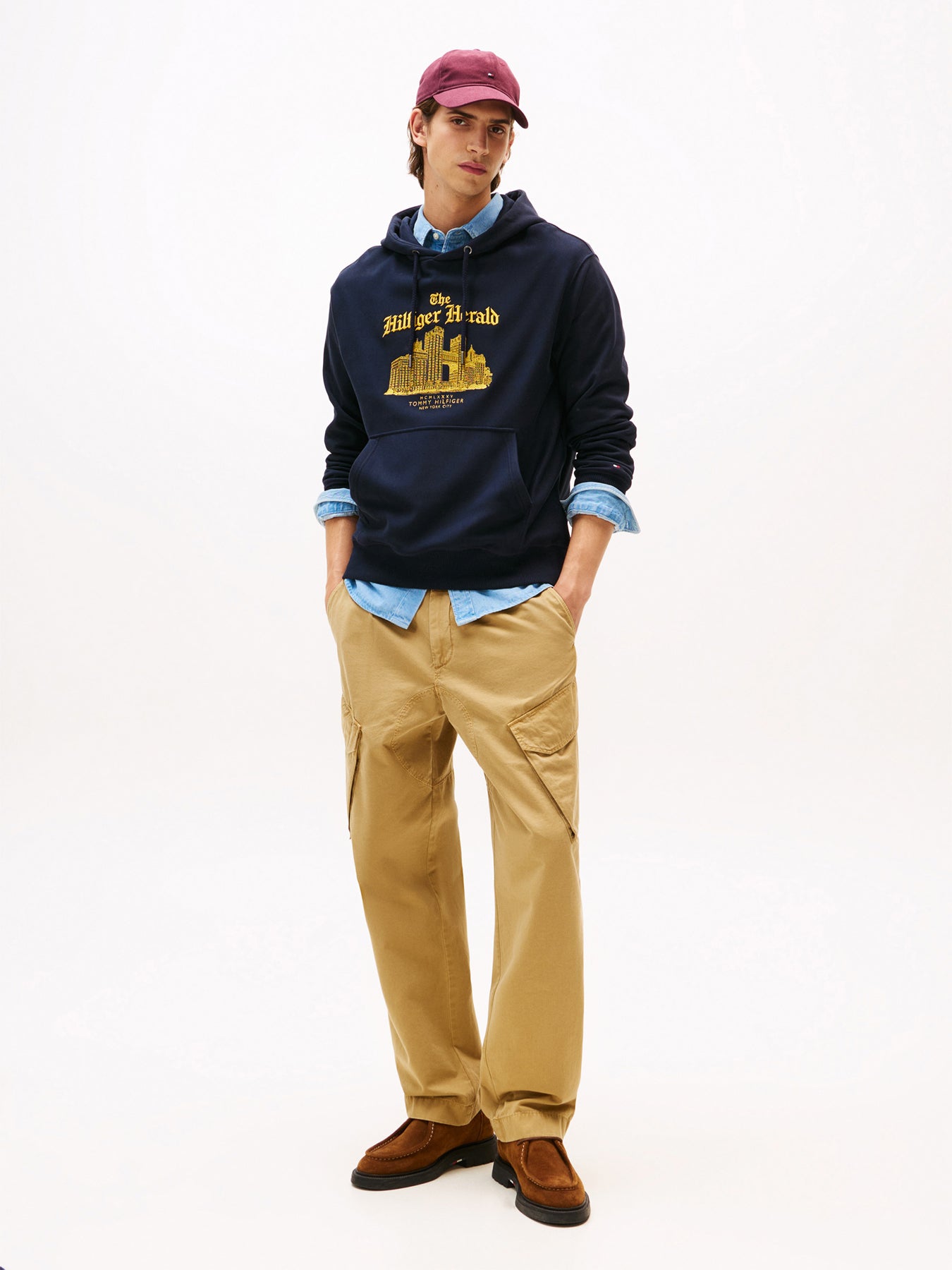 Logo Embroidery Relaxed Drawstring Hoody