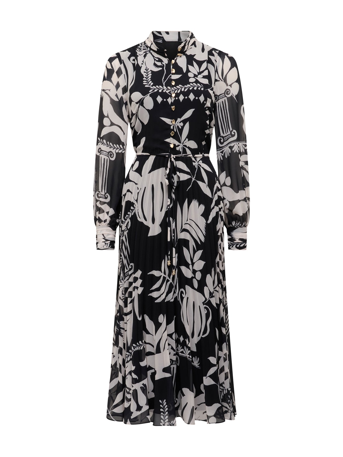 Annabel Button Through Midi Dress Black