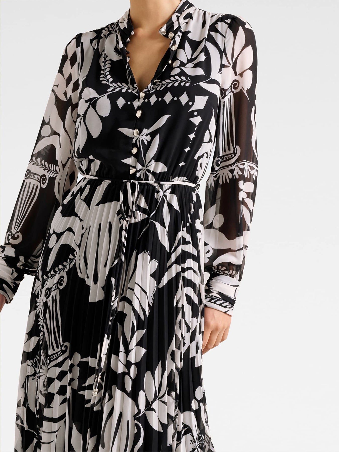 Annabel Button Through Midi Dress Black
