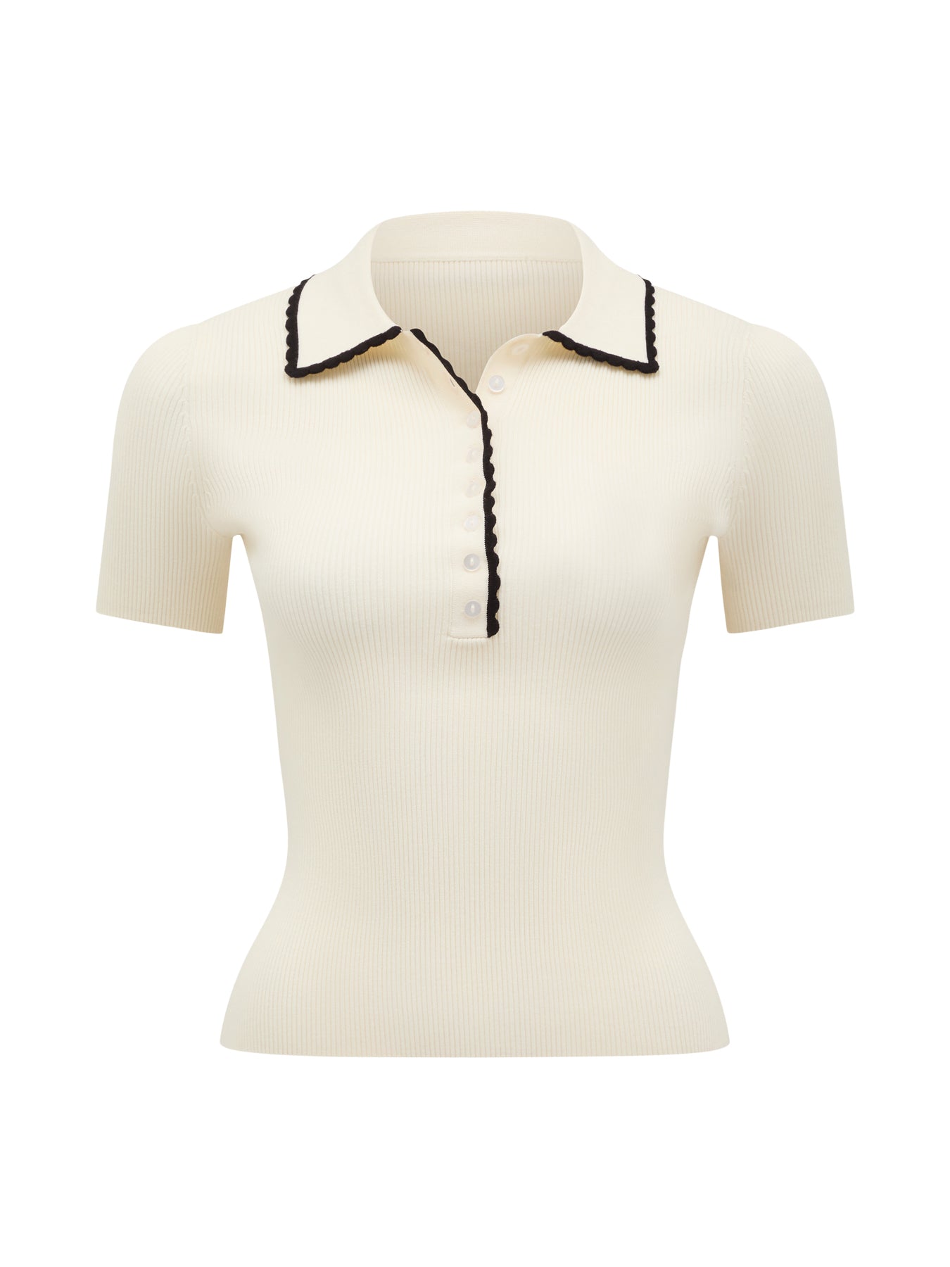 Reagan Contrast Trim Polo Neck Top