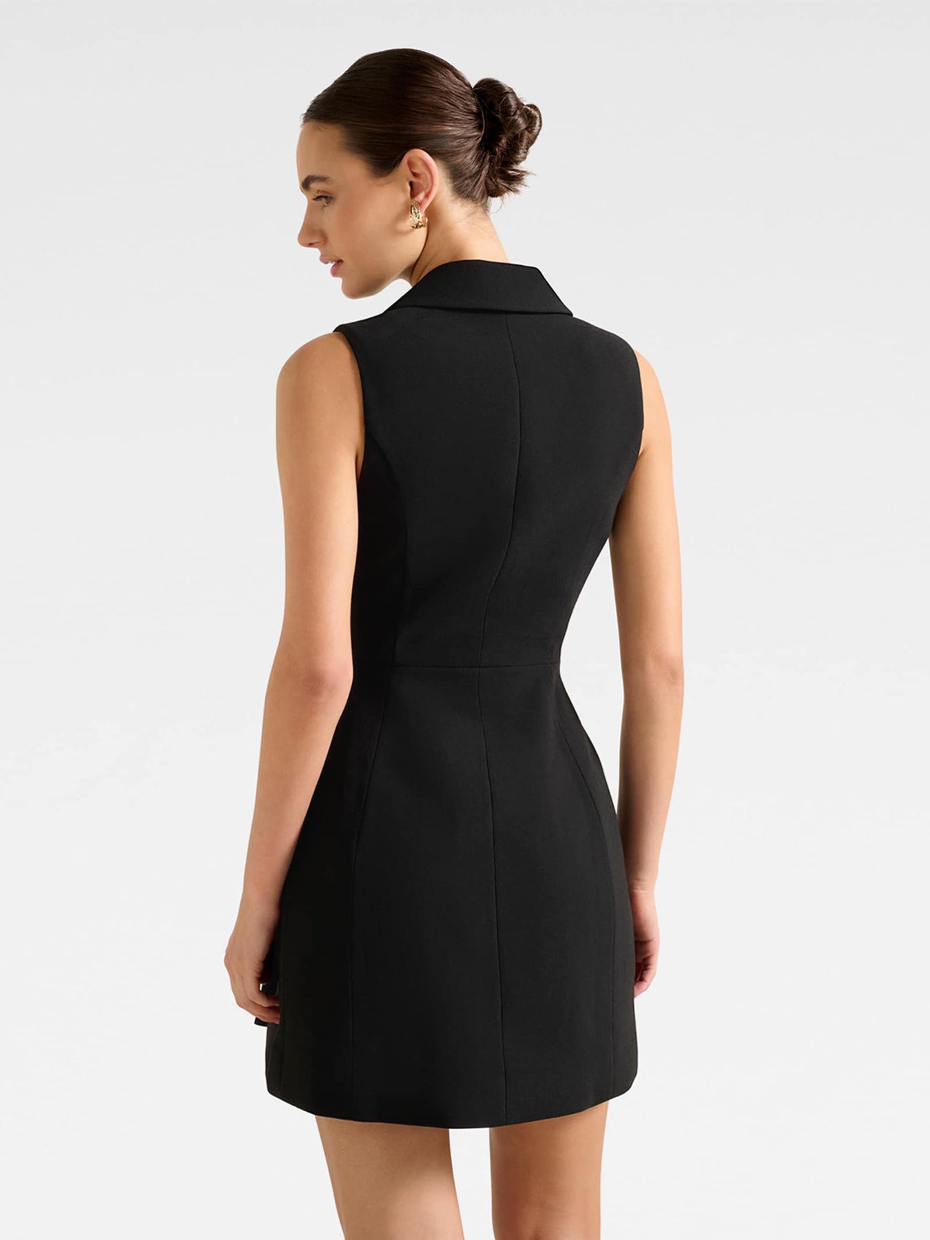 Eddie Sleeveless Blazer Mini Dress Black