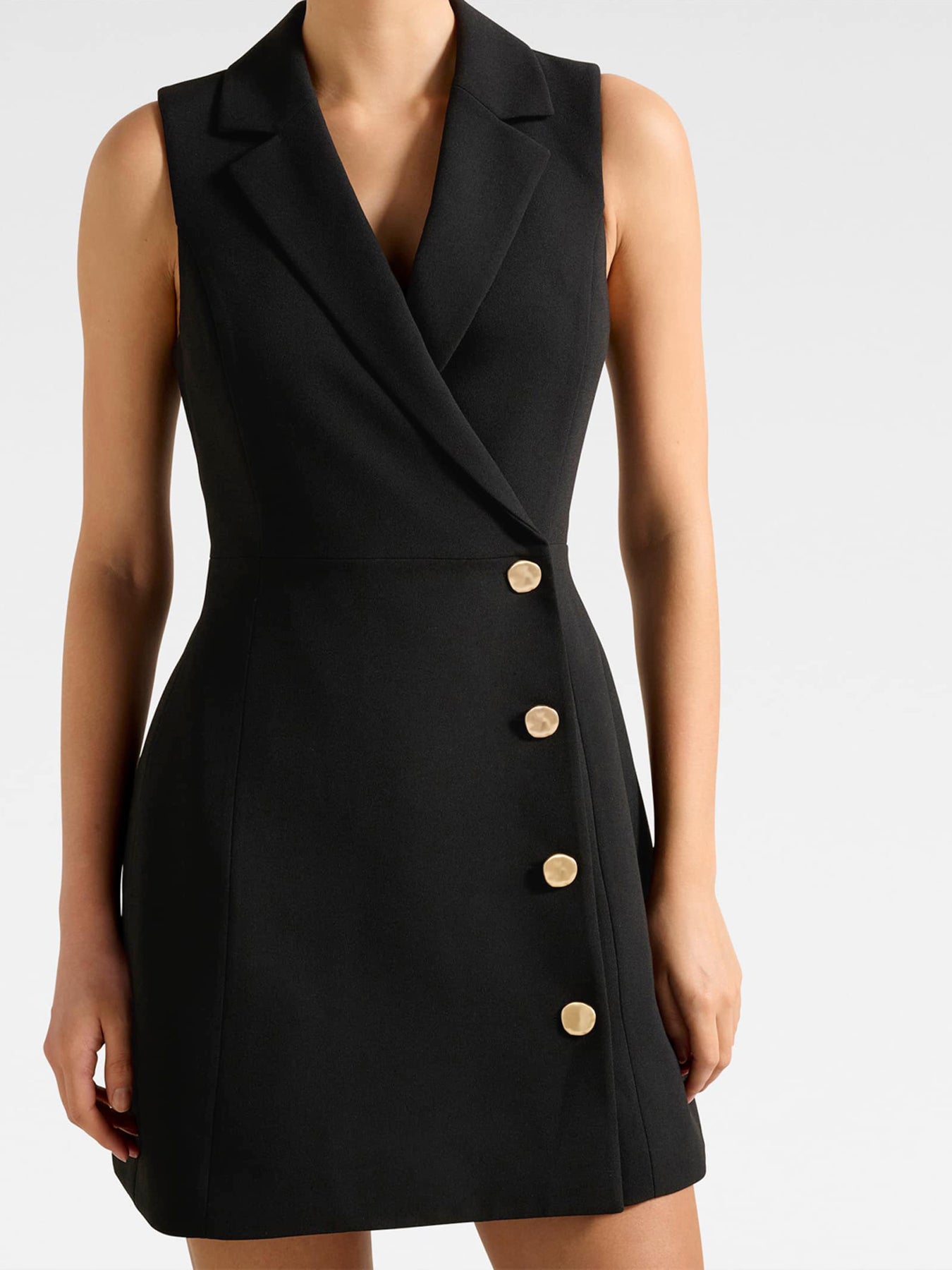 Eddie Sleeveless Blazer Mini Dress Black