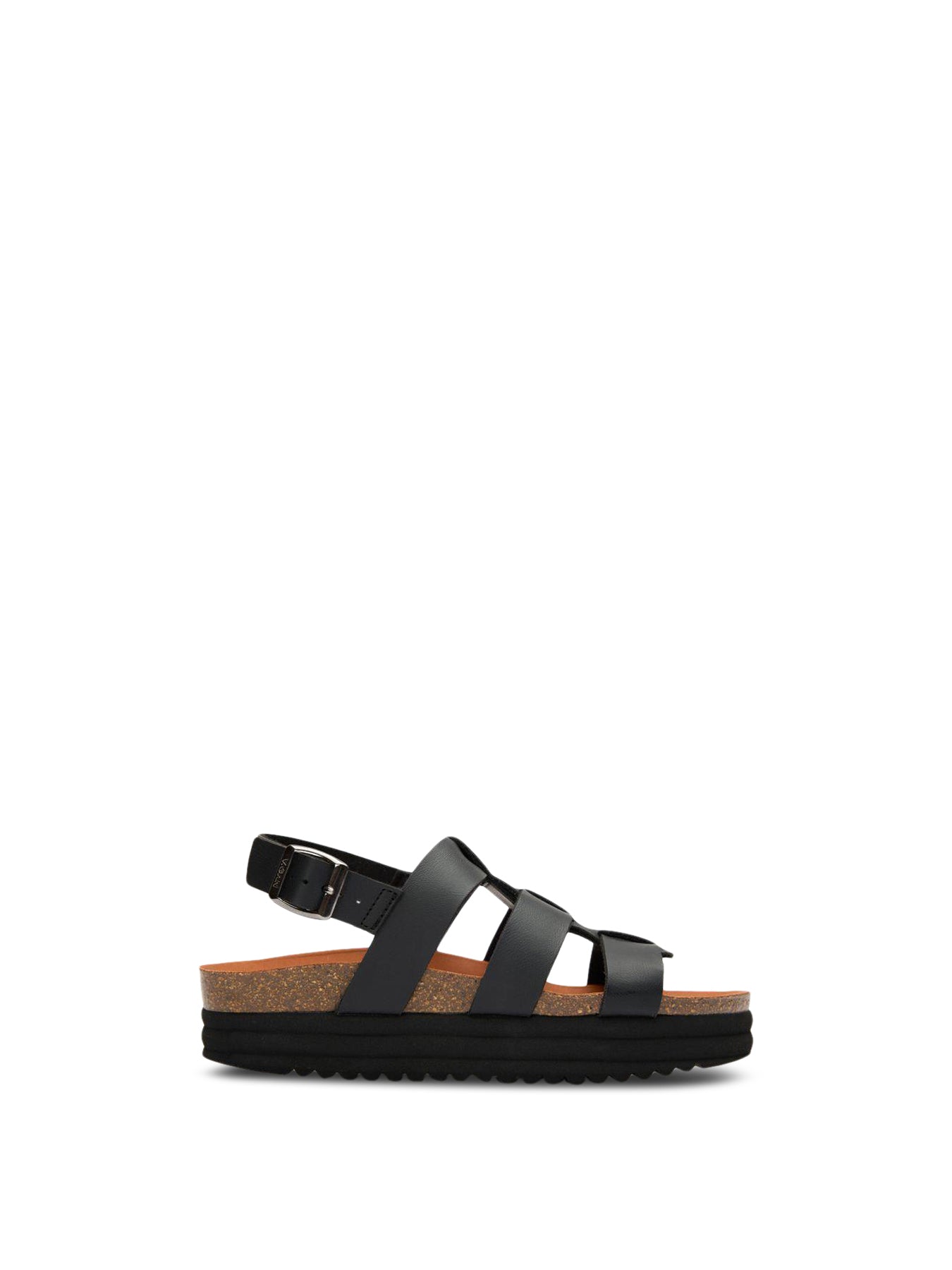 V.Gan Vegan Fig Ankle Strap Footbed Sandals Black