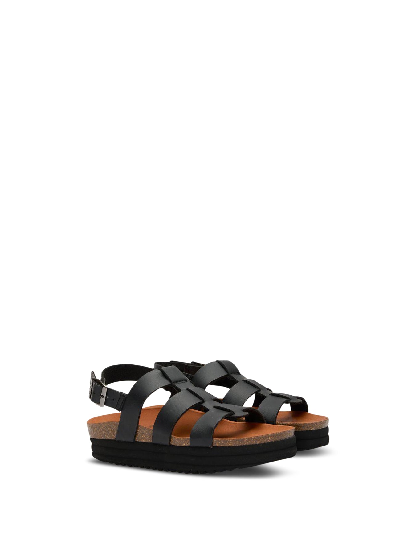 V.Gan Vegan Fig Ankle Strap Footbed Sandals Black