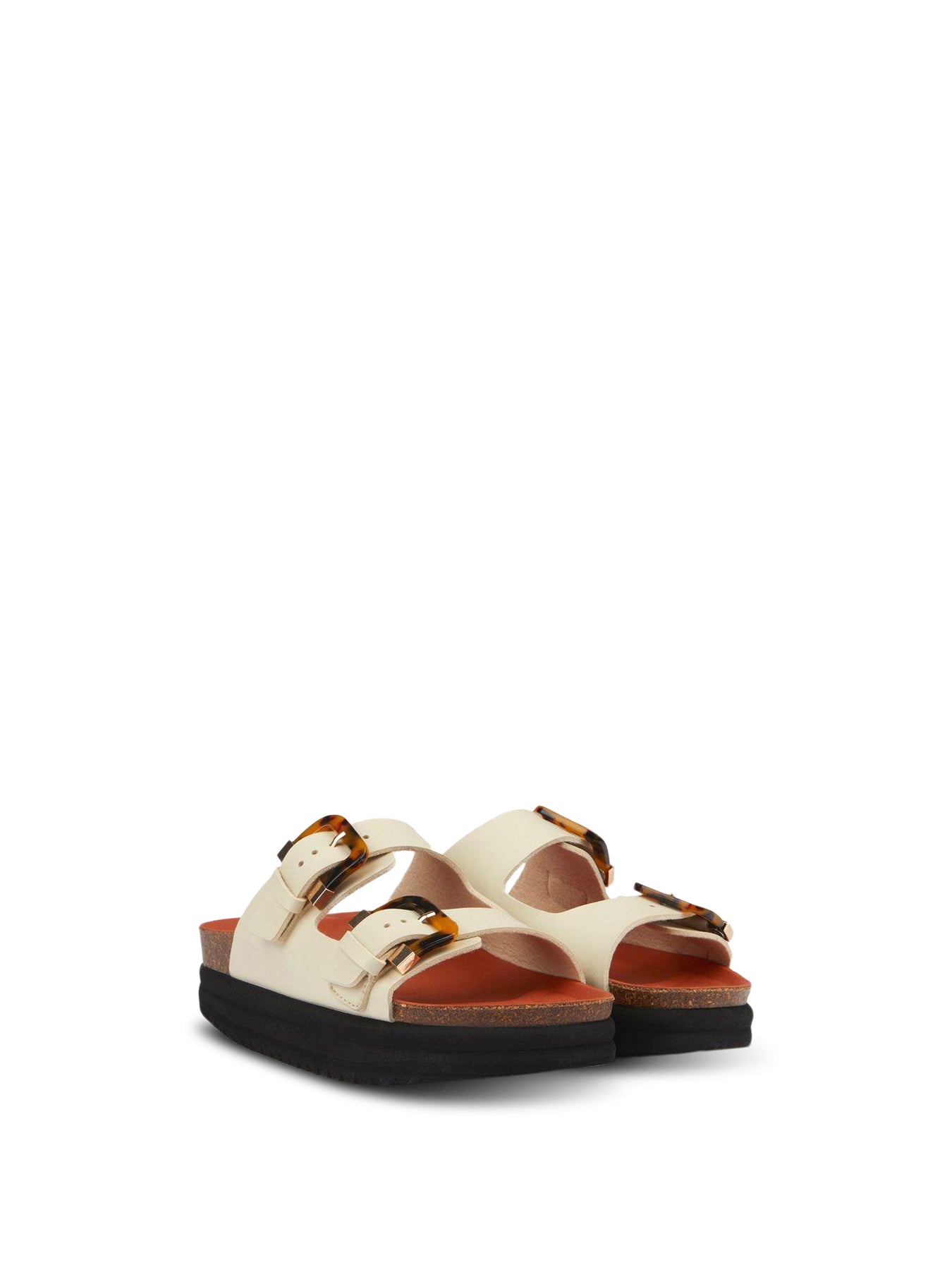 V.Gan Vegan Plum Footbed Tortoiseshell Sandals Creme