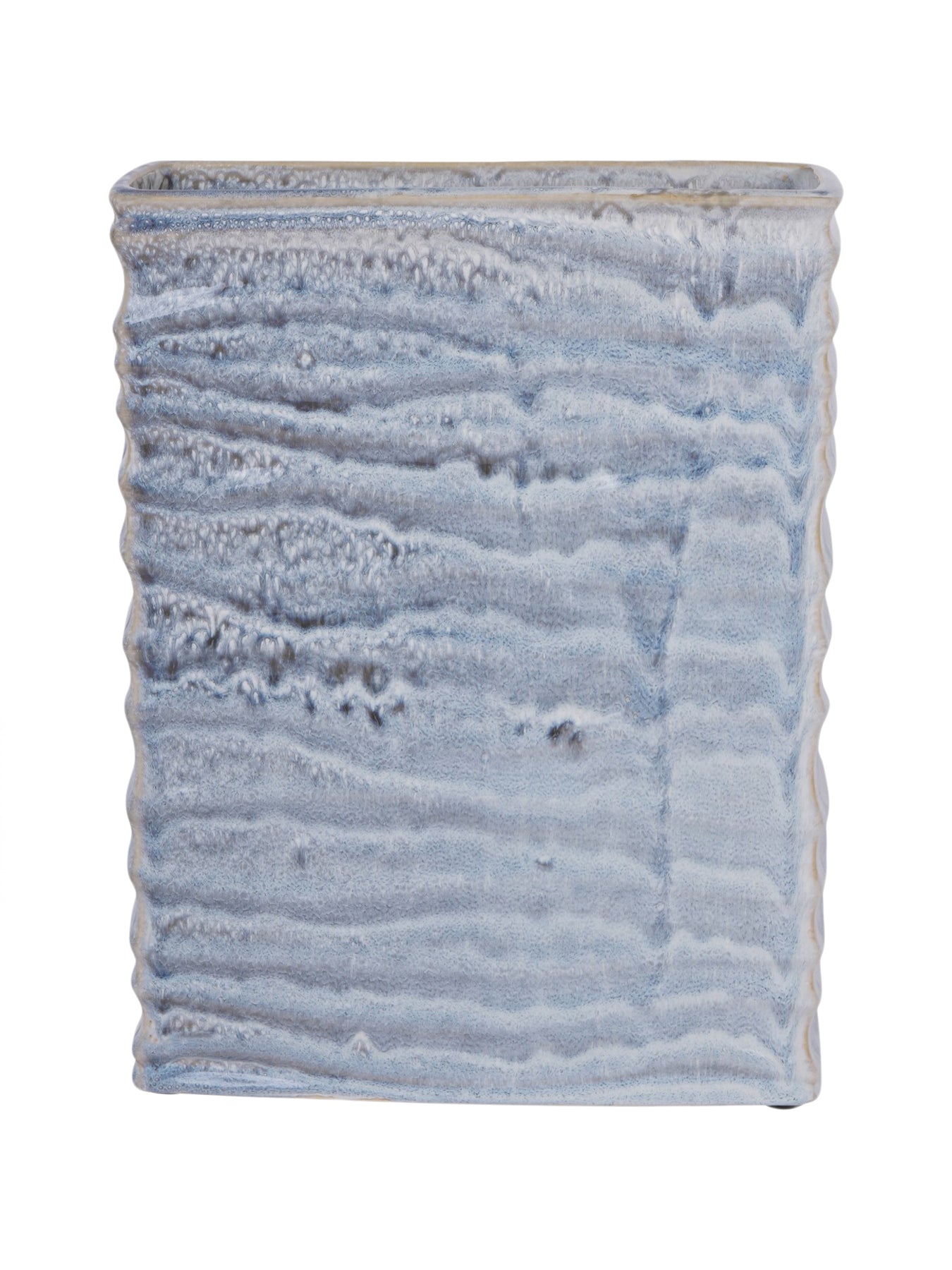 Sereno Square Glazed Vase Off White