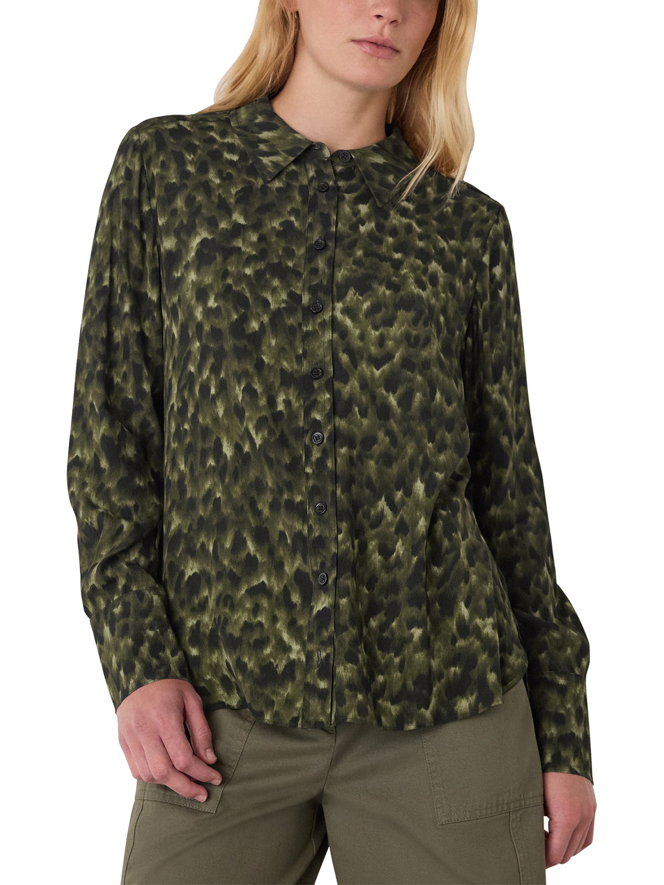 Animal Print Collared Shirt