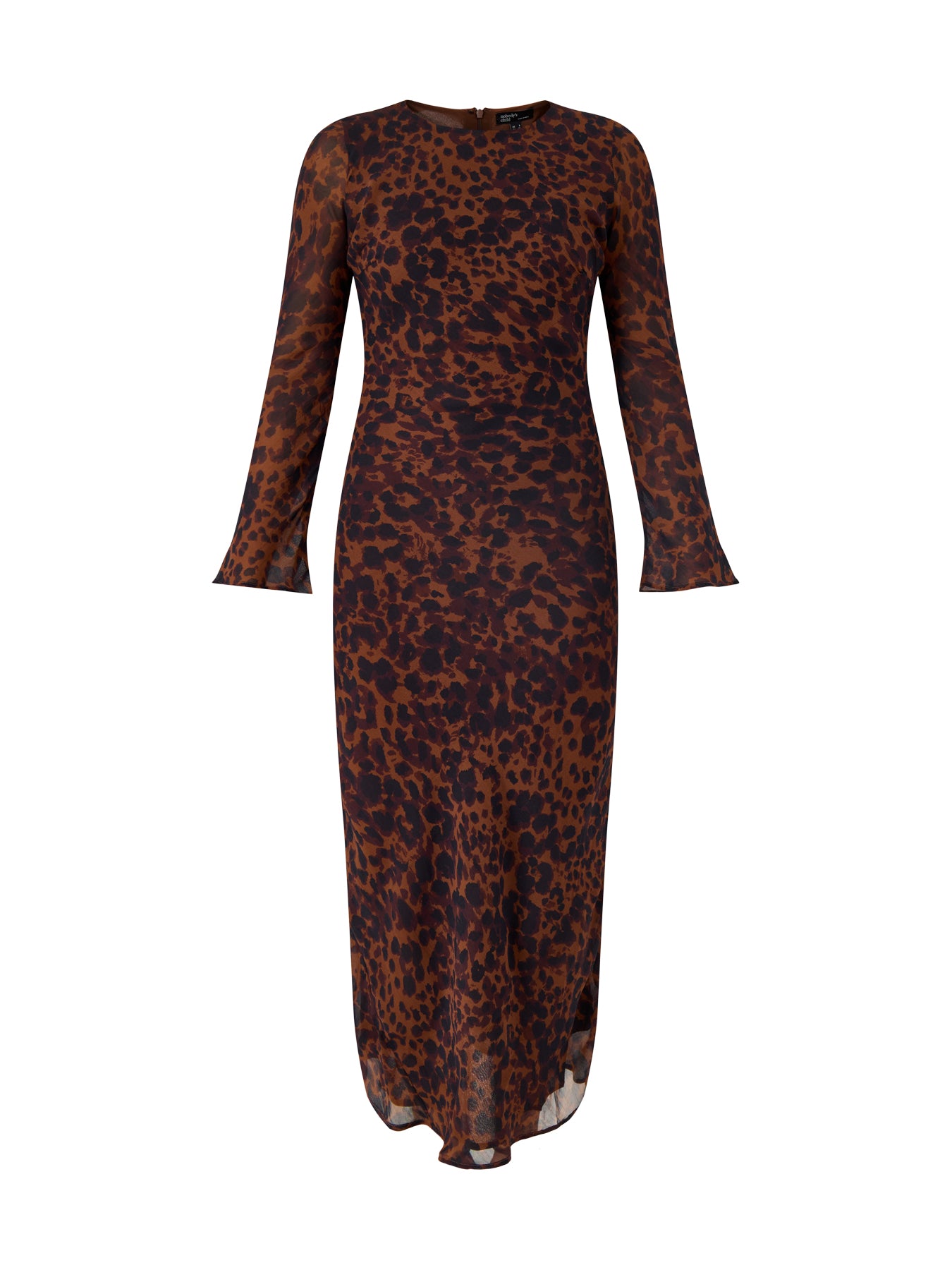 Clarissa Midi Dress Brown Animal Print 