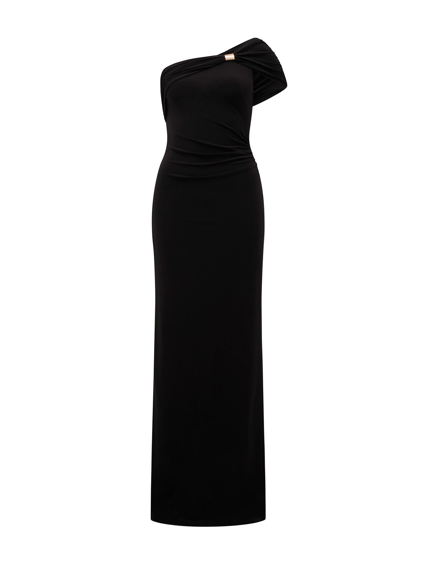 Robyn One Shoulder Jersey Maxi Dress Black