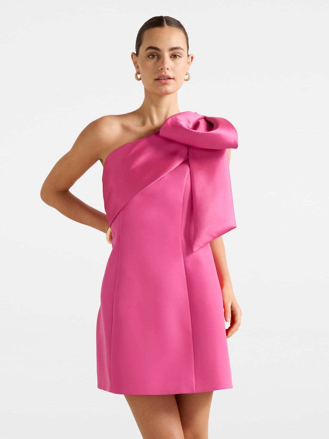Holly Asymmetrical Bow Mini Dress