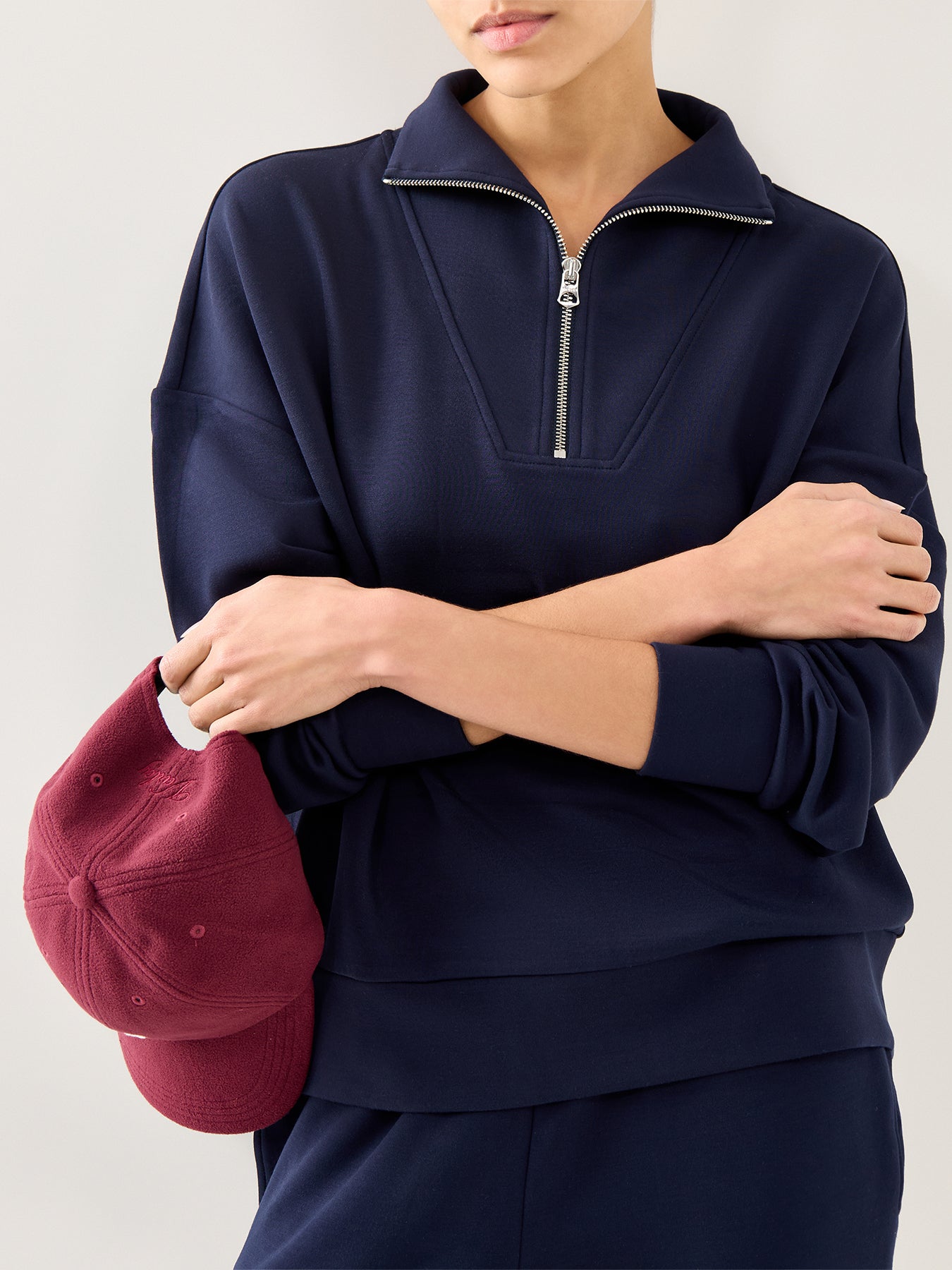 Hawley Half Zip Sweat Navy