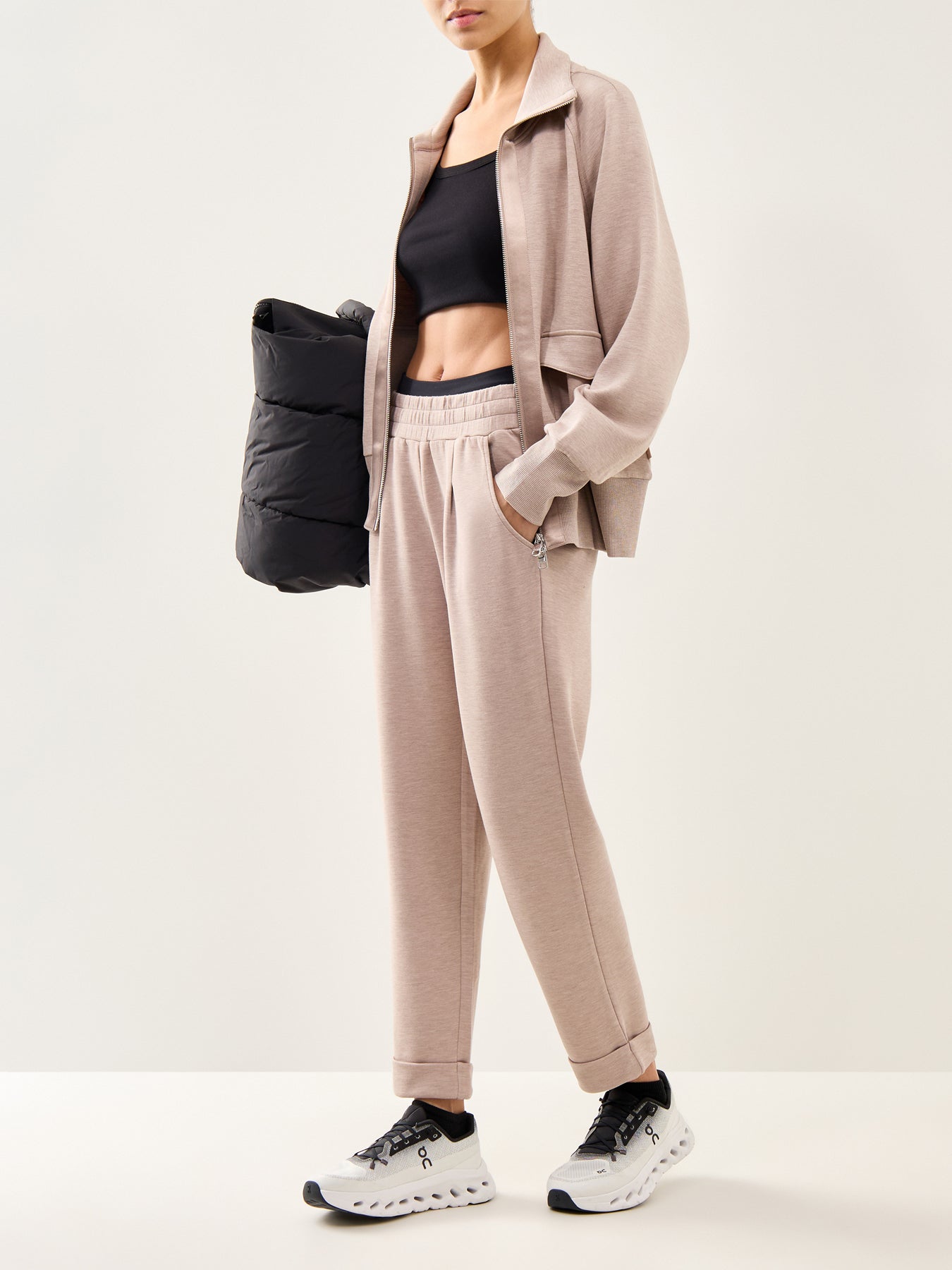 Roxbury Zip Through Taupe Marl