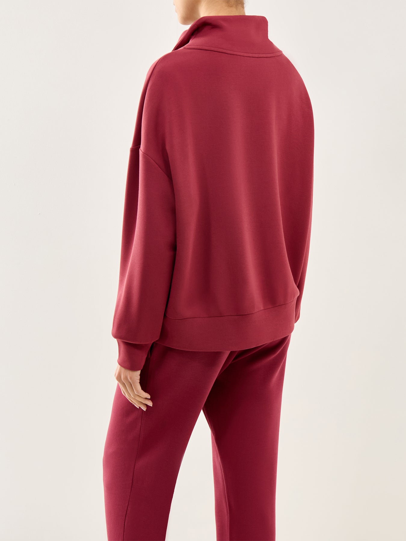 Hawley Half Zip Sweat New Maroon