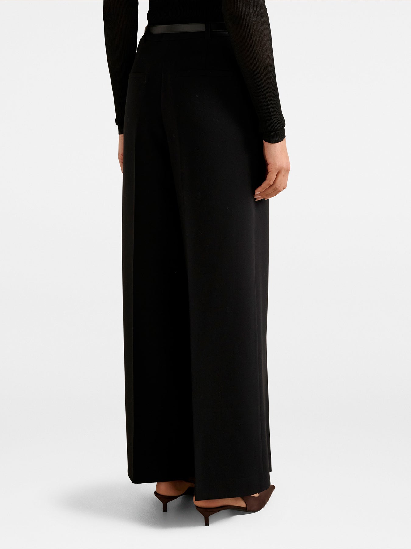 Alexandra Belted Wide Leg Pants Black