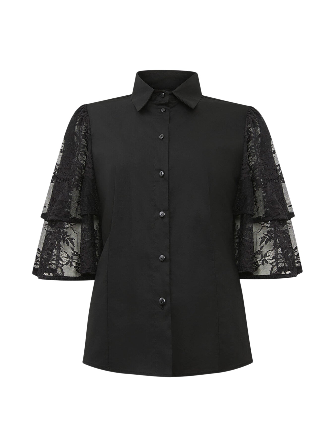 Lace Frill Short Sleeve Shirt