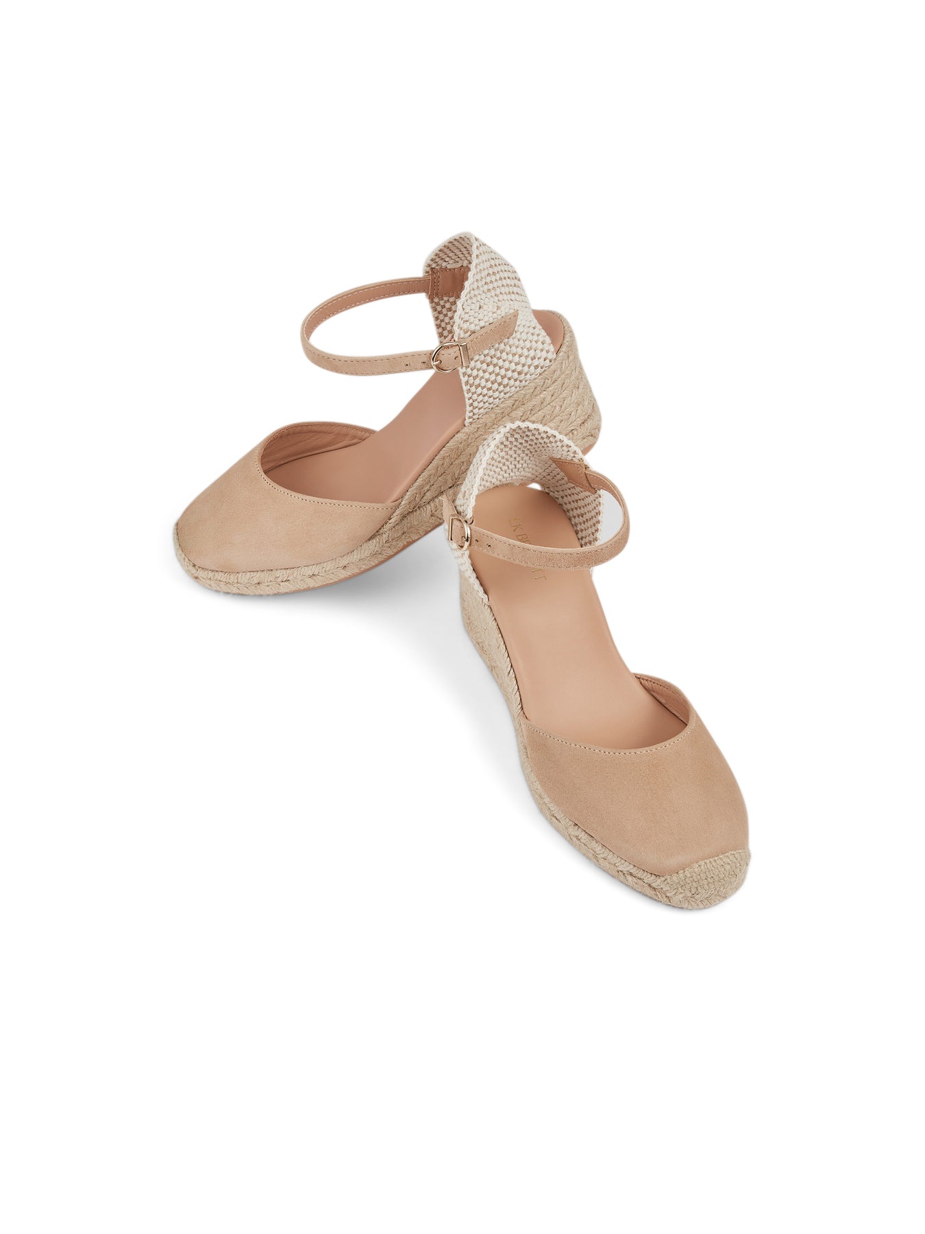 Neutral Marissa Beige Suede Ankle Strap Espadrilles
