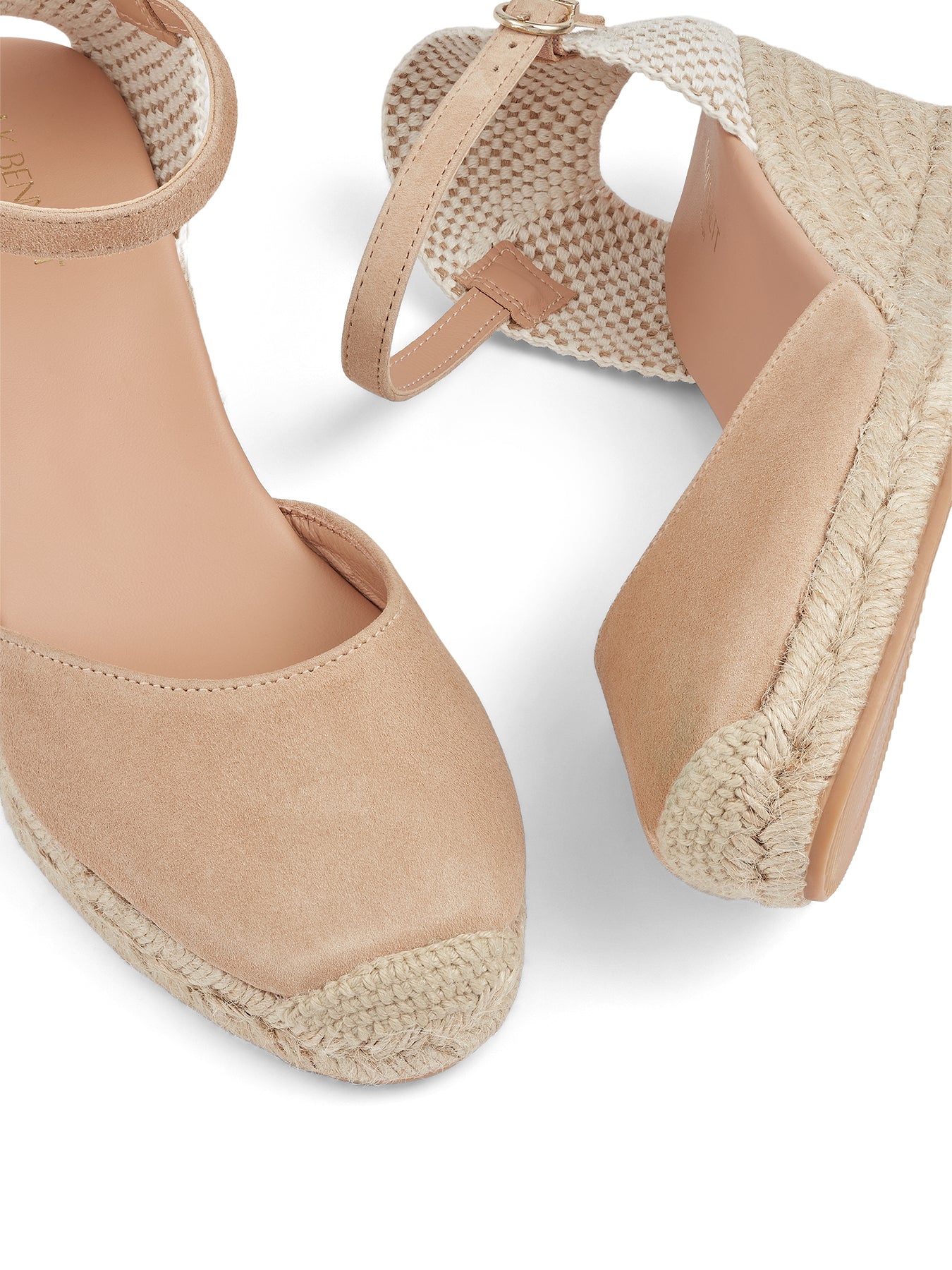 Neutral Marissa Beige Suede Ankle Strap Espadrilles