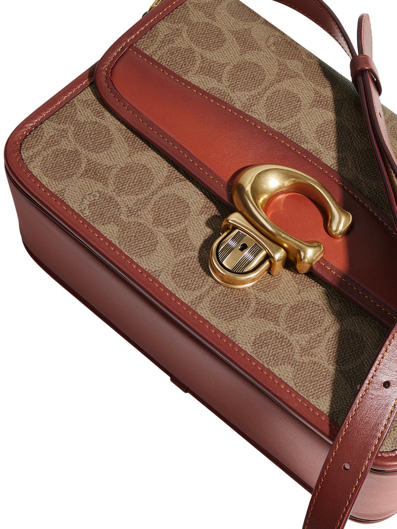 Studio Shoulder Bag In Signature Canvas Tan Rust