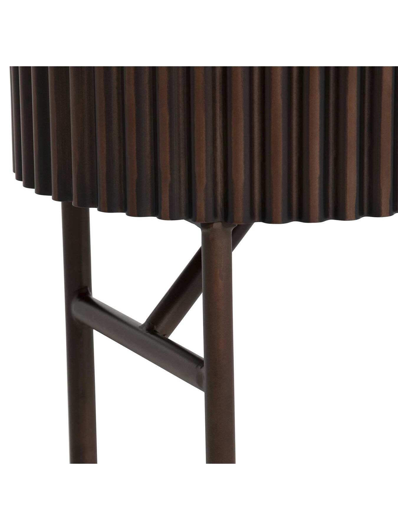 Gion Oval Marble With Wave Metal Body Side Table