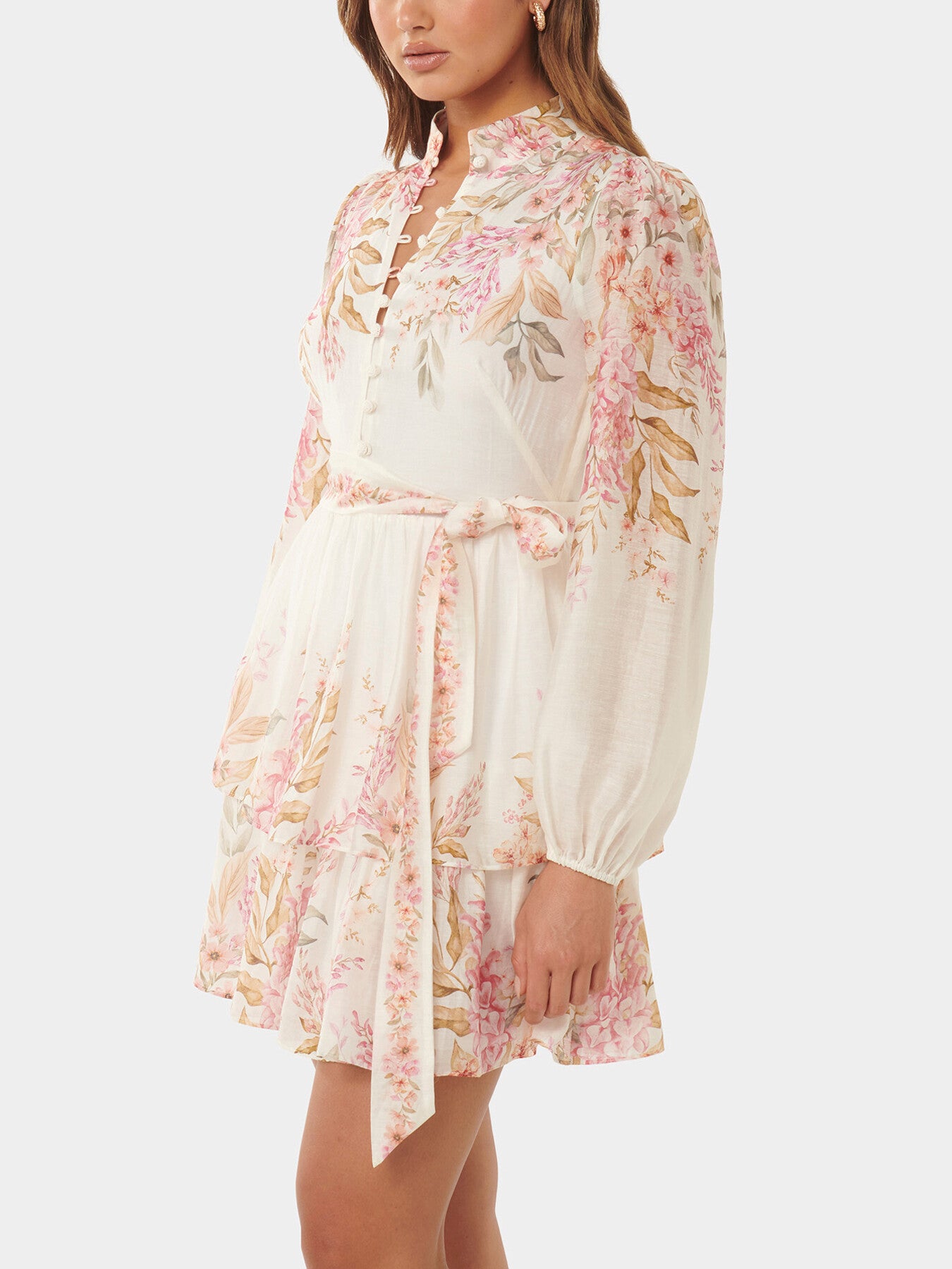 Isla Printed Long Sleeves Mini Dress
