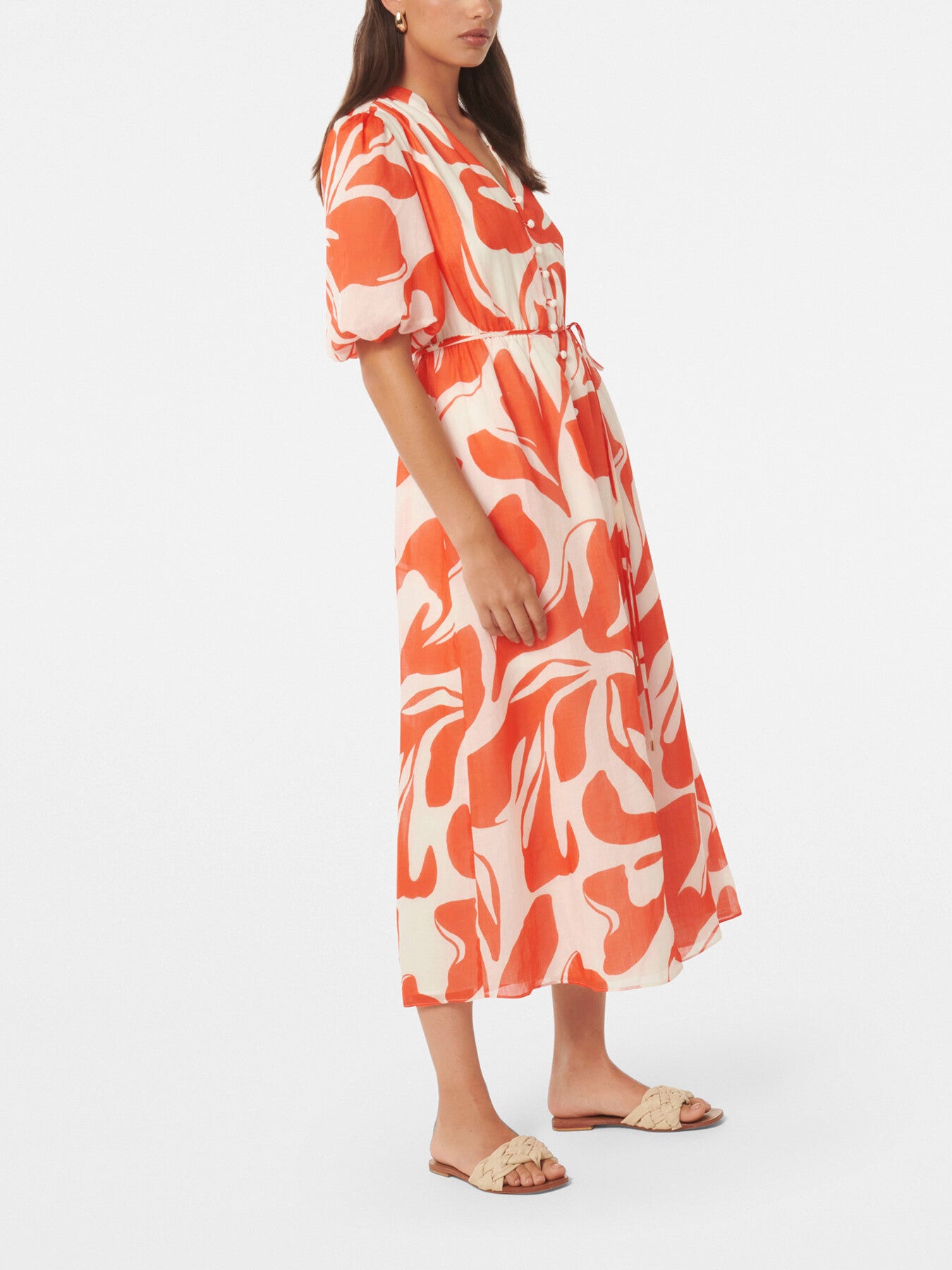 Loren Puff Sleeves Midi Dress