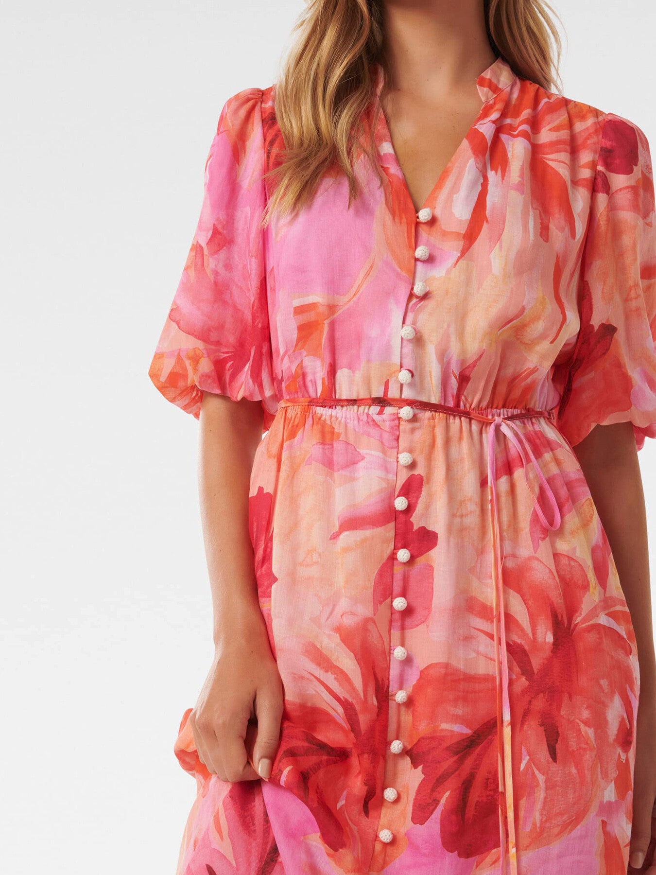 Loren Puff Sleeve Midi Dress