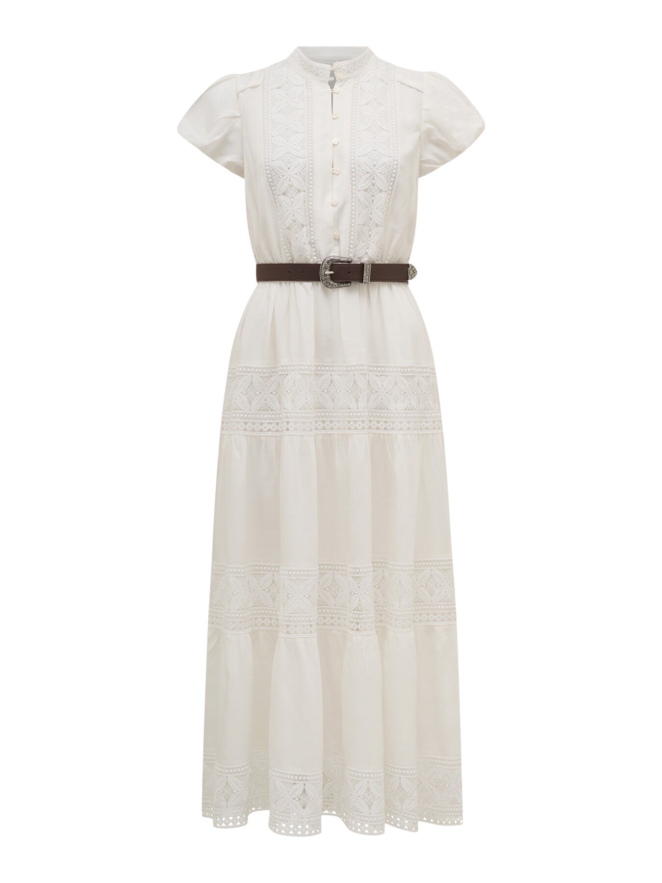 Amy Belted Trim Midi Dress