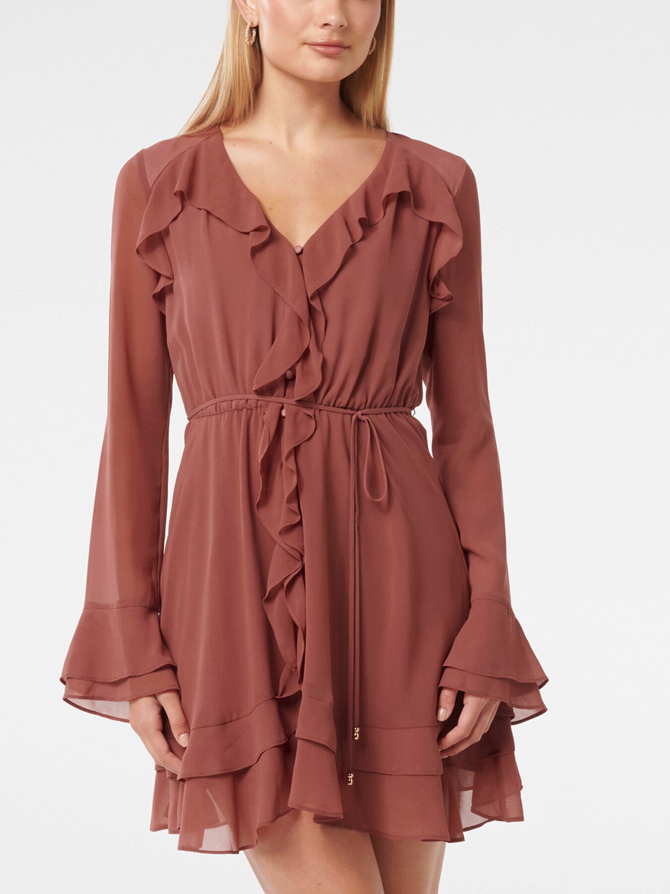 Piper Ruffle Long Sleeves Mini Dress