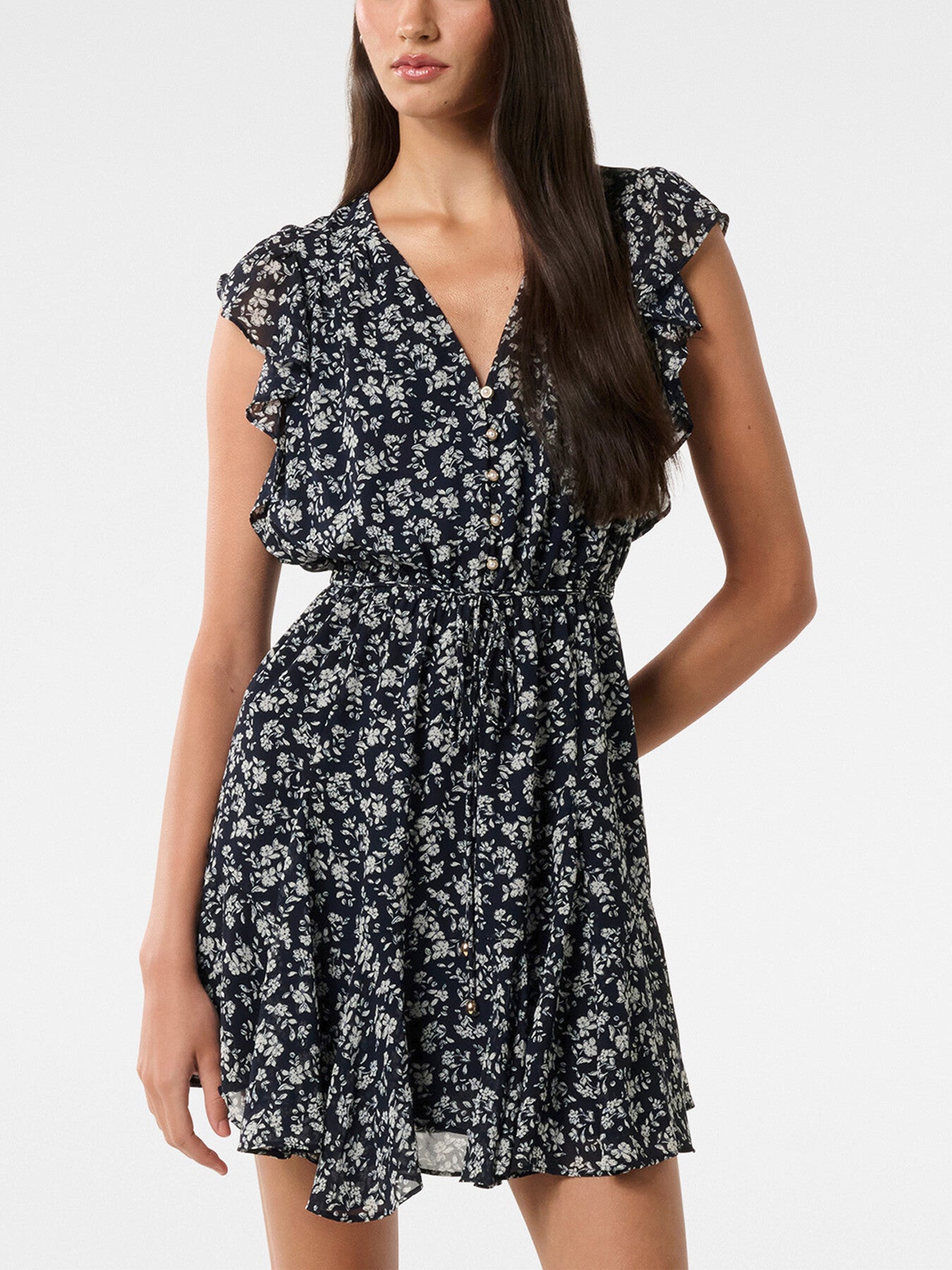 Maxine Flutter Sleeves Mini Dress
