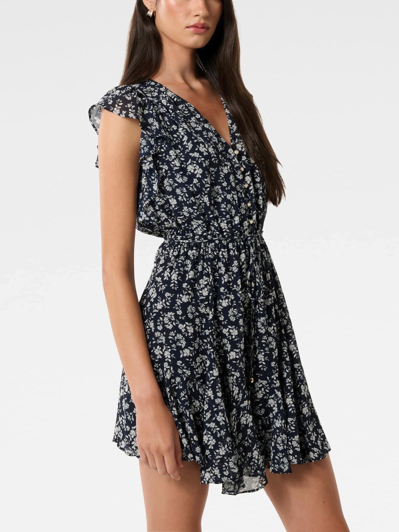 Maxine Flutter Sleeves Mini Dress