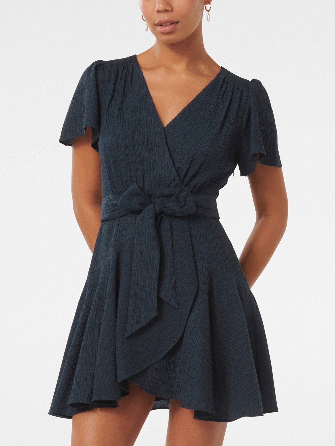 Chrissie Flutter Sleeves Mini Dress