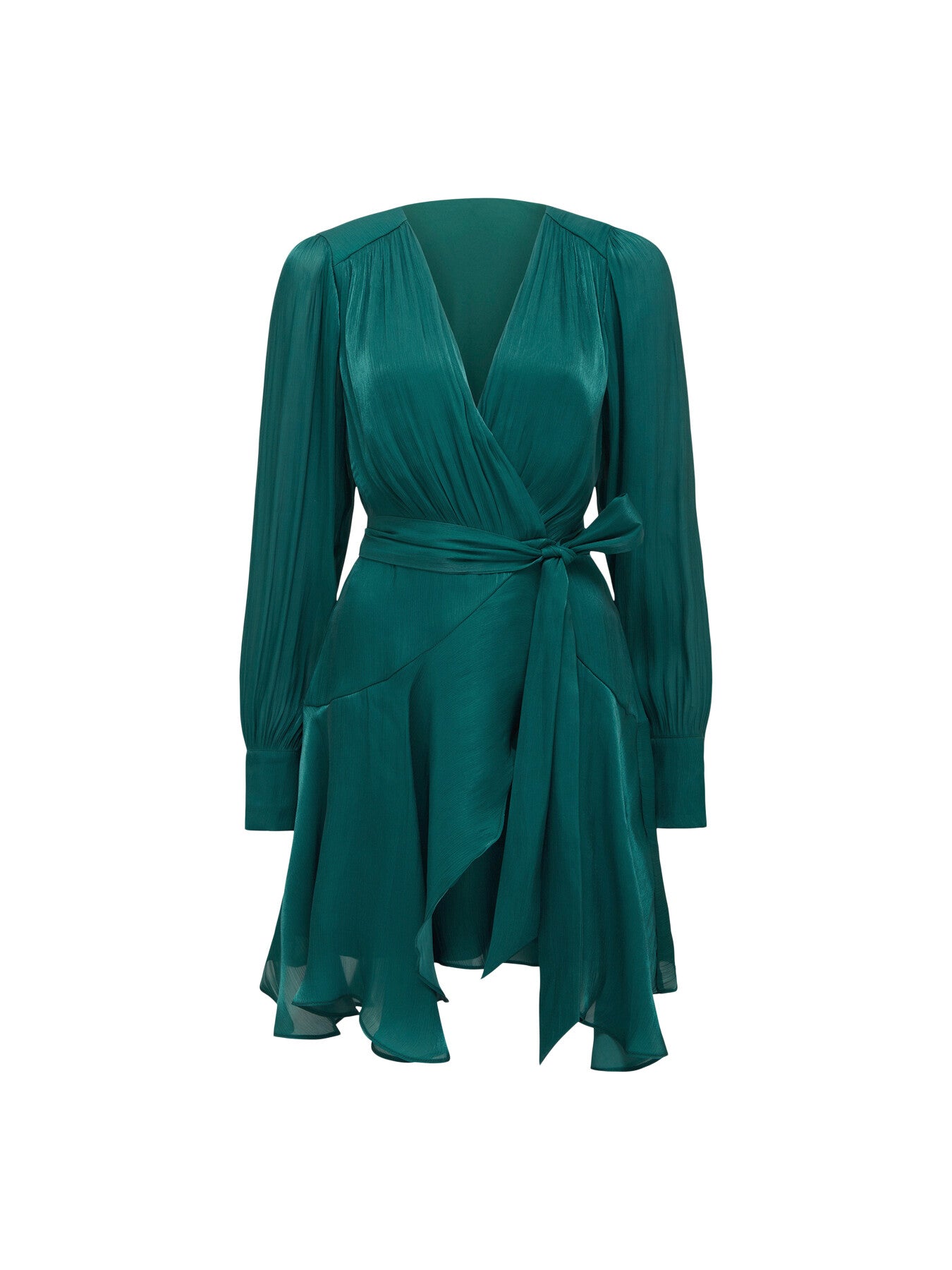 Myra Metallic Wrap Mini Dress