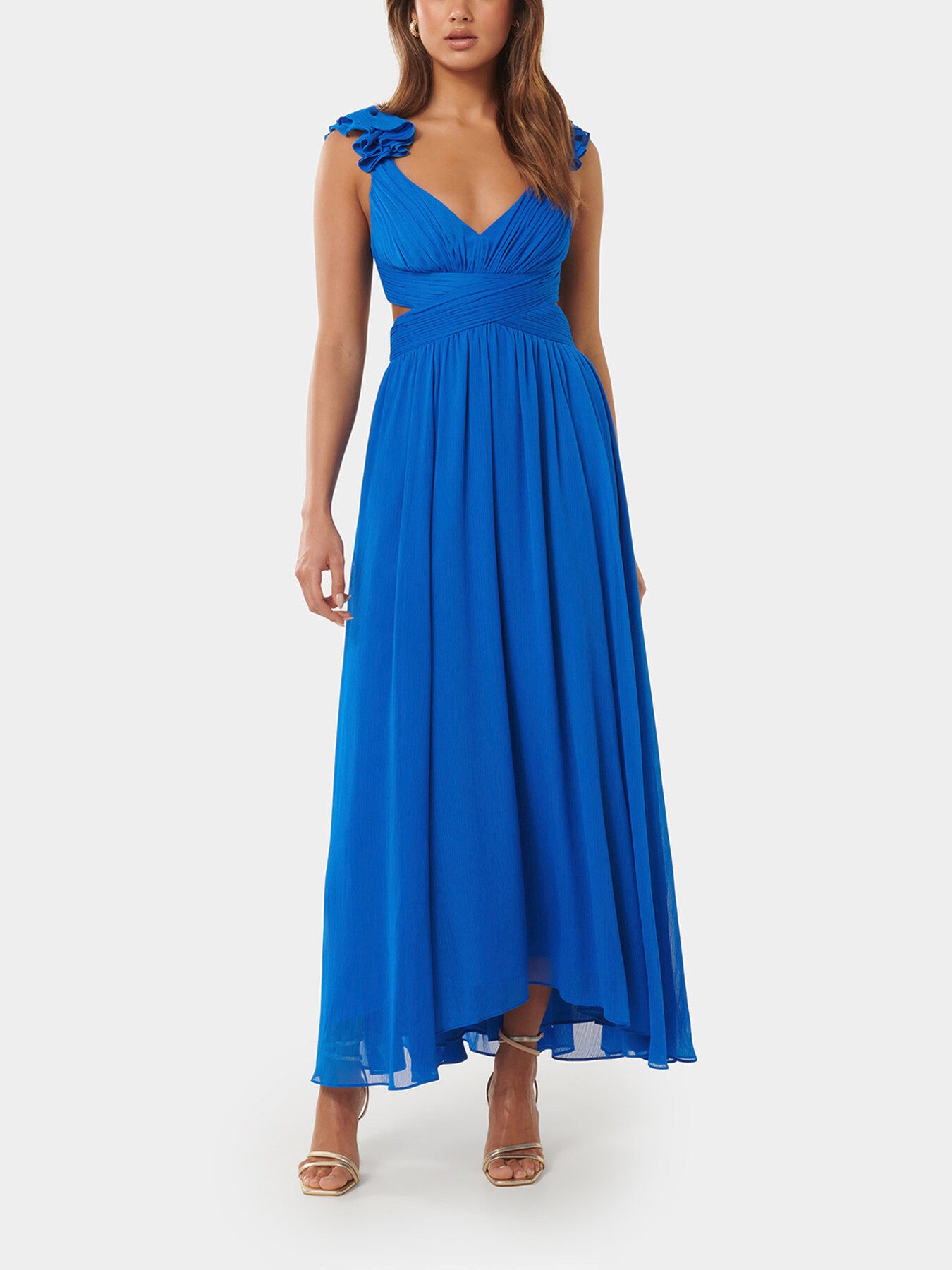Selena Ruffle Shoulder Maxi