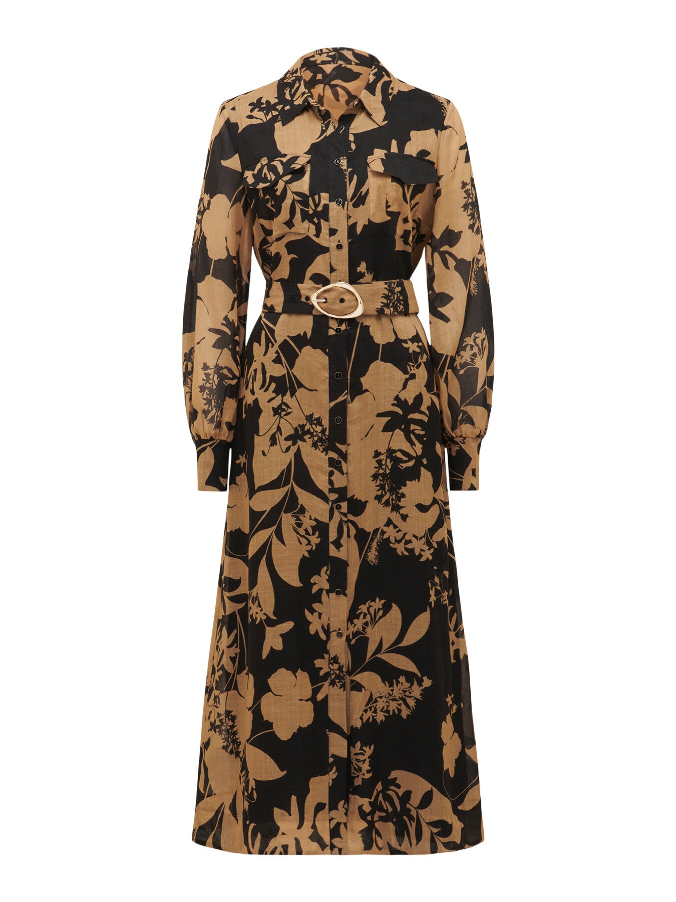 Janie Printed Shirt Midi Dress