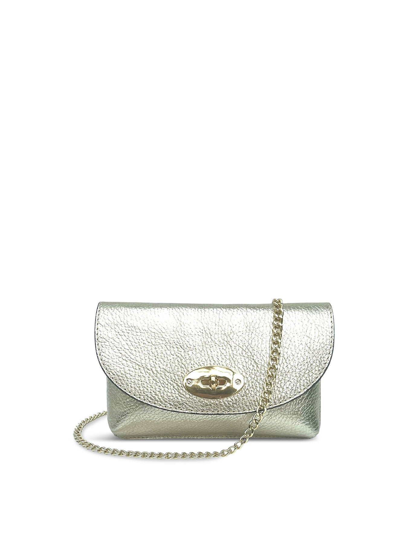 The Mila Gold Leather Phone Bag