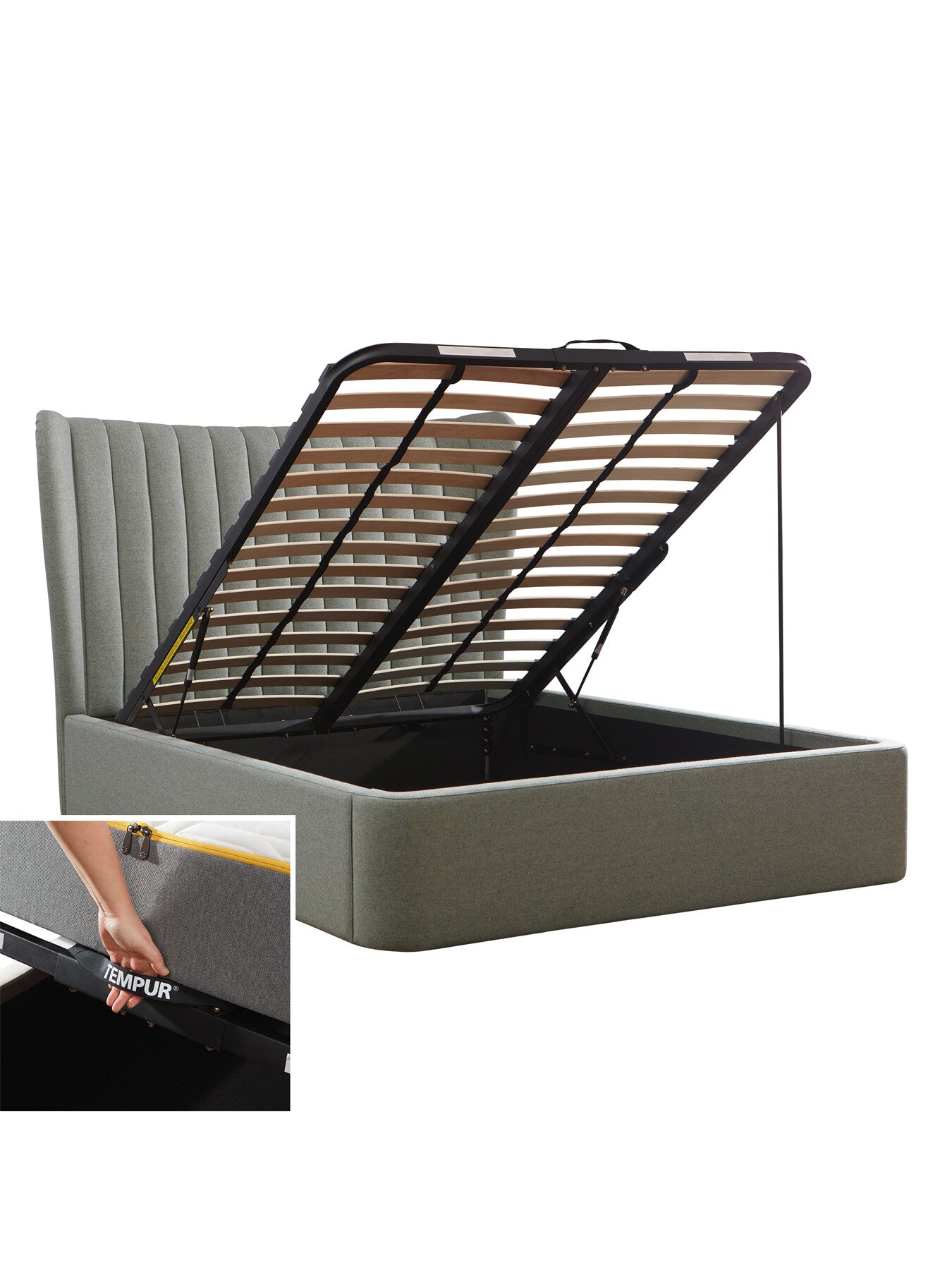 Horton Fabric King Ottoman Bed Frame