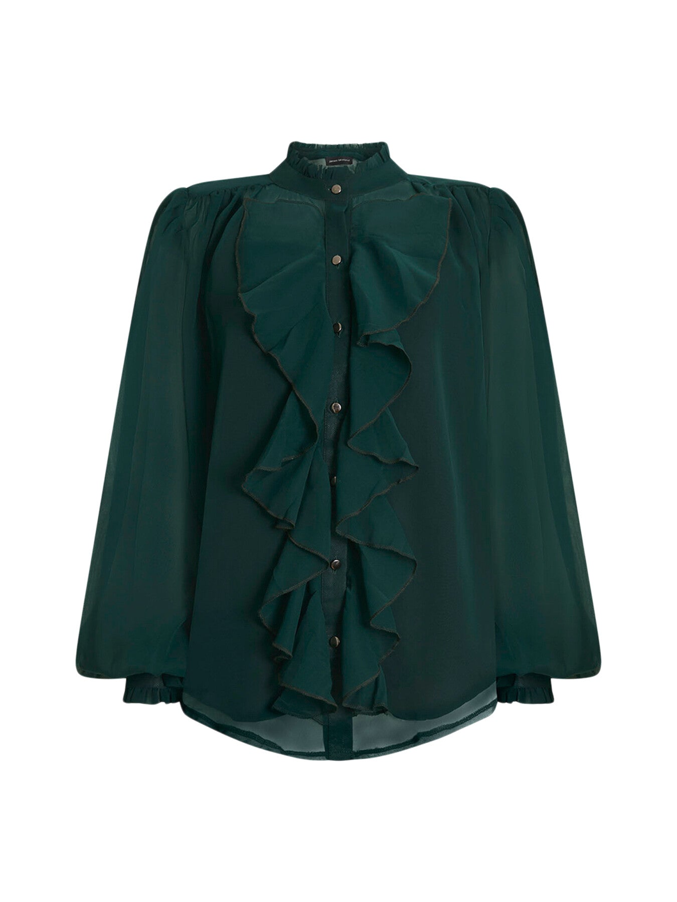 Ruffle Shift Green Shirt