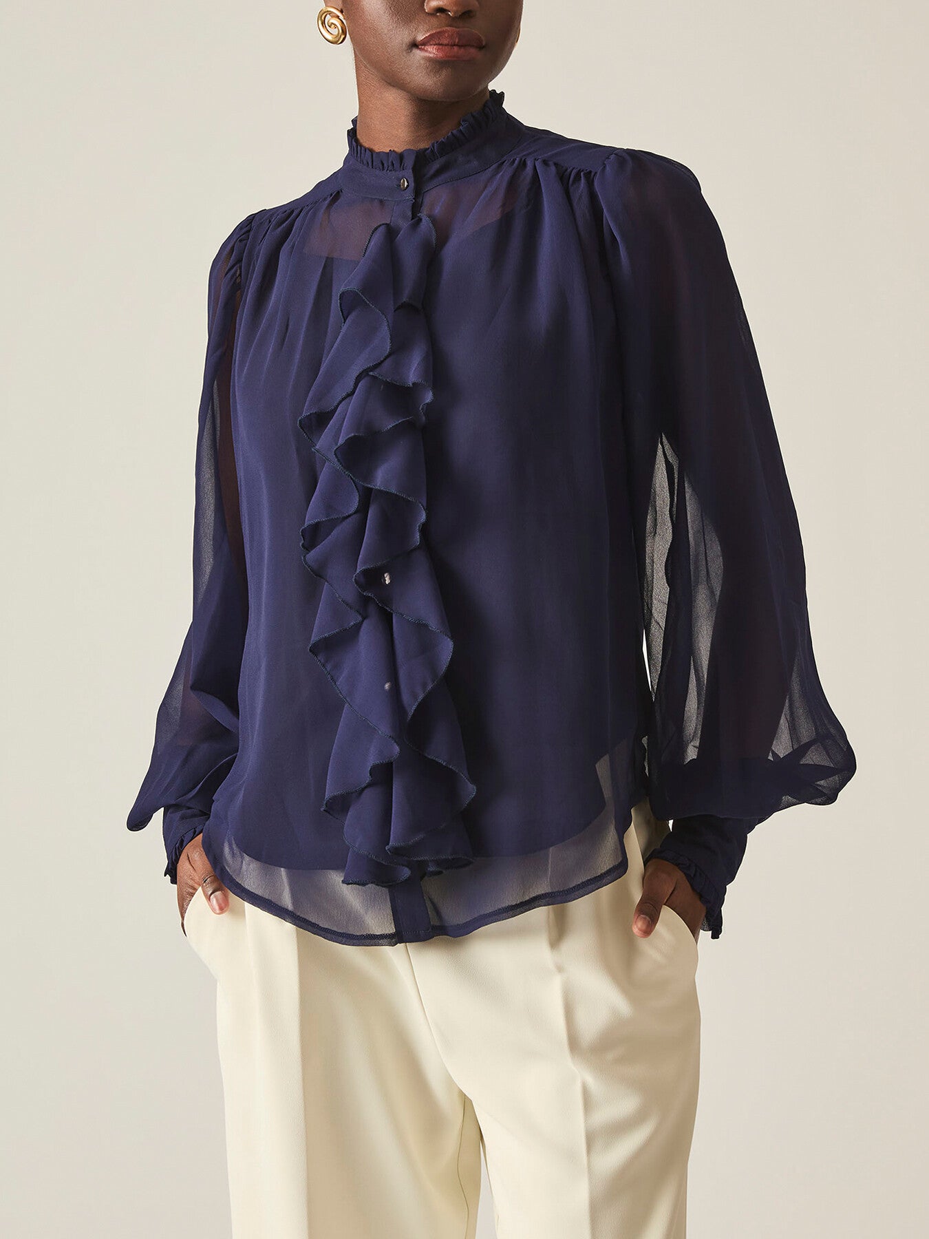 Ruffle Shift Shirt